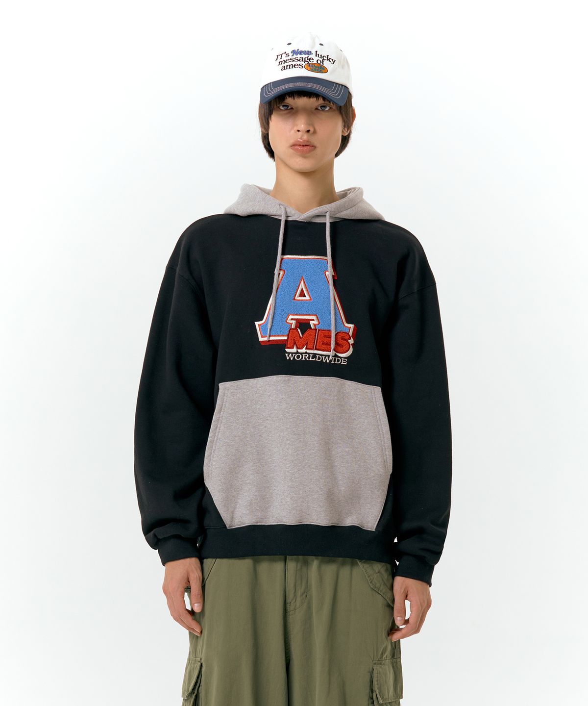 아메스 월드와이드(AMES-WORLDWIDE) A BOUCLE HOODIE BLACK (AM2DFUM407A)