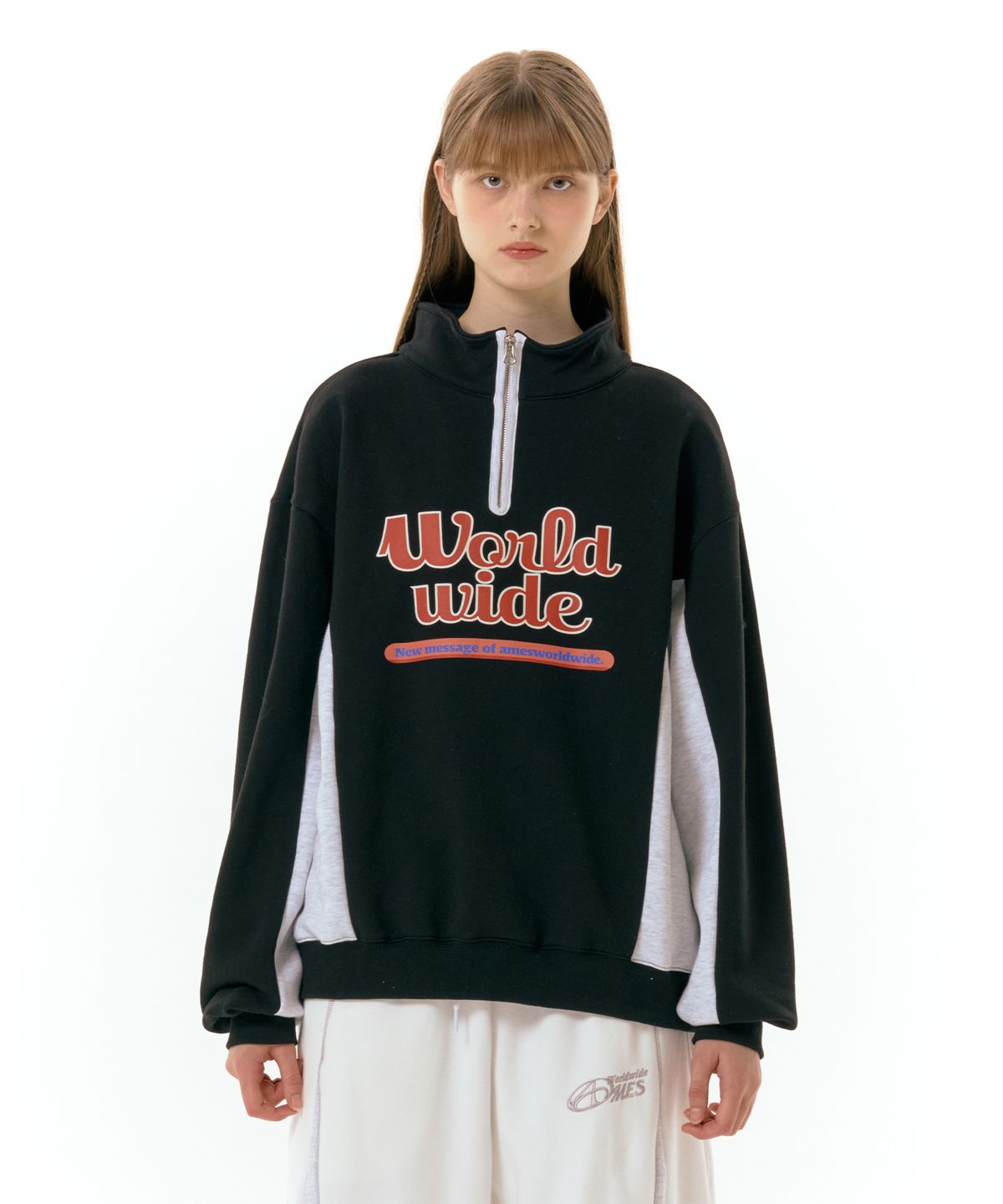 아메스 월드와이드(AMES-WORLDWIDE) WORLDWIDE HALF ZIP UP BLACK