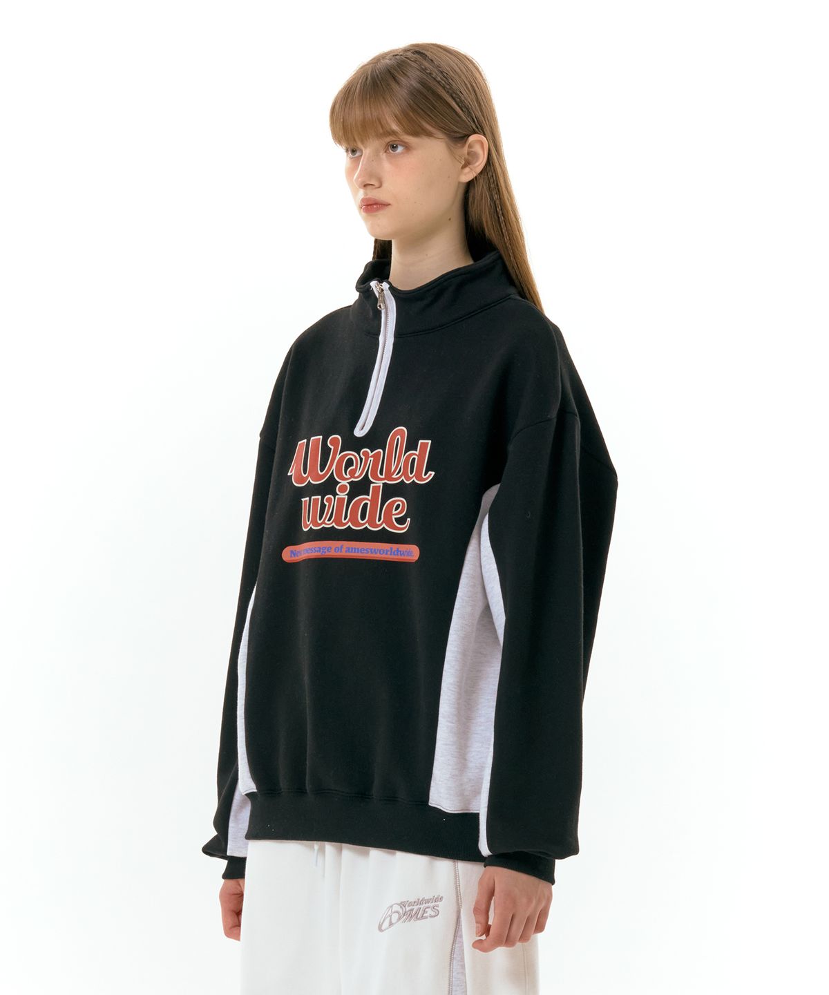 아메스 월드와이드(AMES-WORLDWIDE) WORLDWIDE HALF ZIP UP BLACK