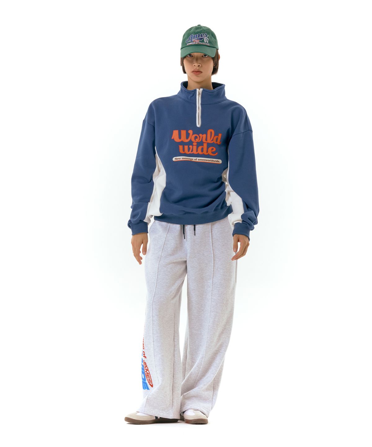 아메스 월드와이드(AMES-WORLDWIDE) WORLDWIDE HALF ZIP UP NAVY (AM2DFUM481A)