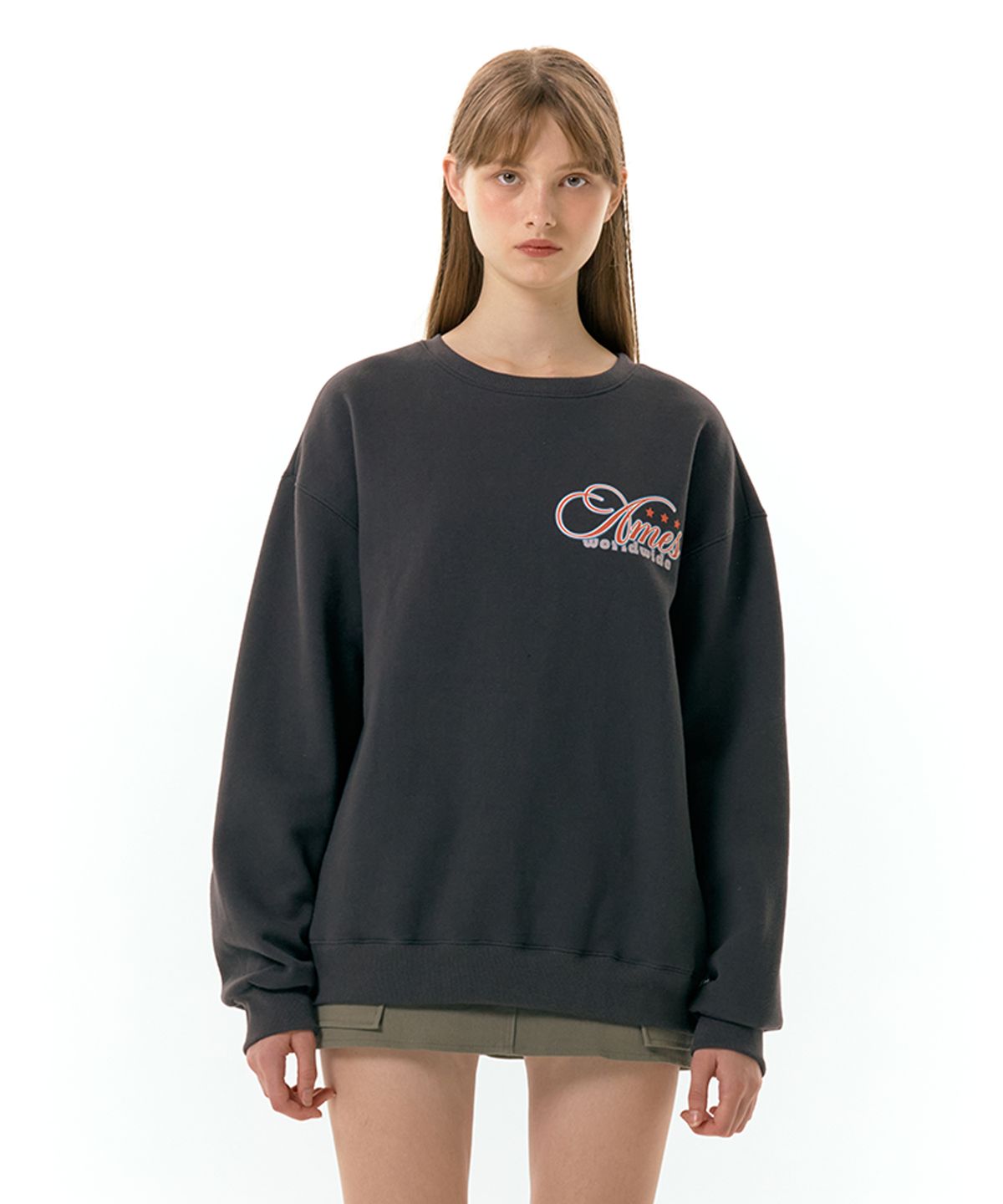 아메스 월드와이드(AMES-WORLDWIDE) NEW MESSAGE SWEATSHIRT CHARCOAL (AM2DFUM446A)