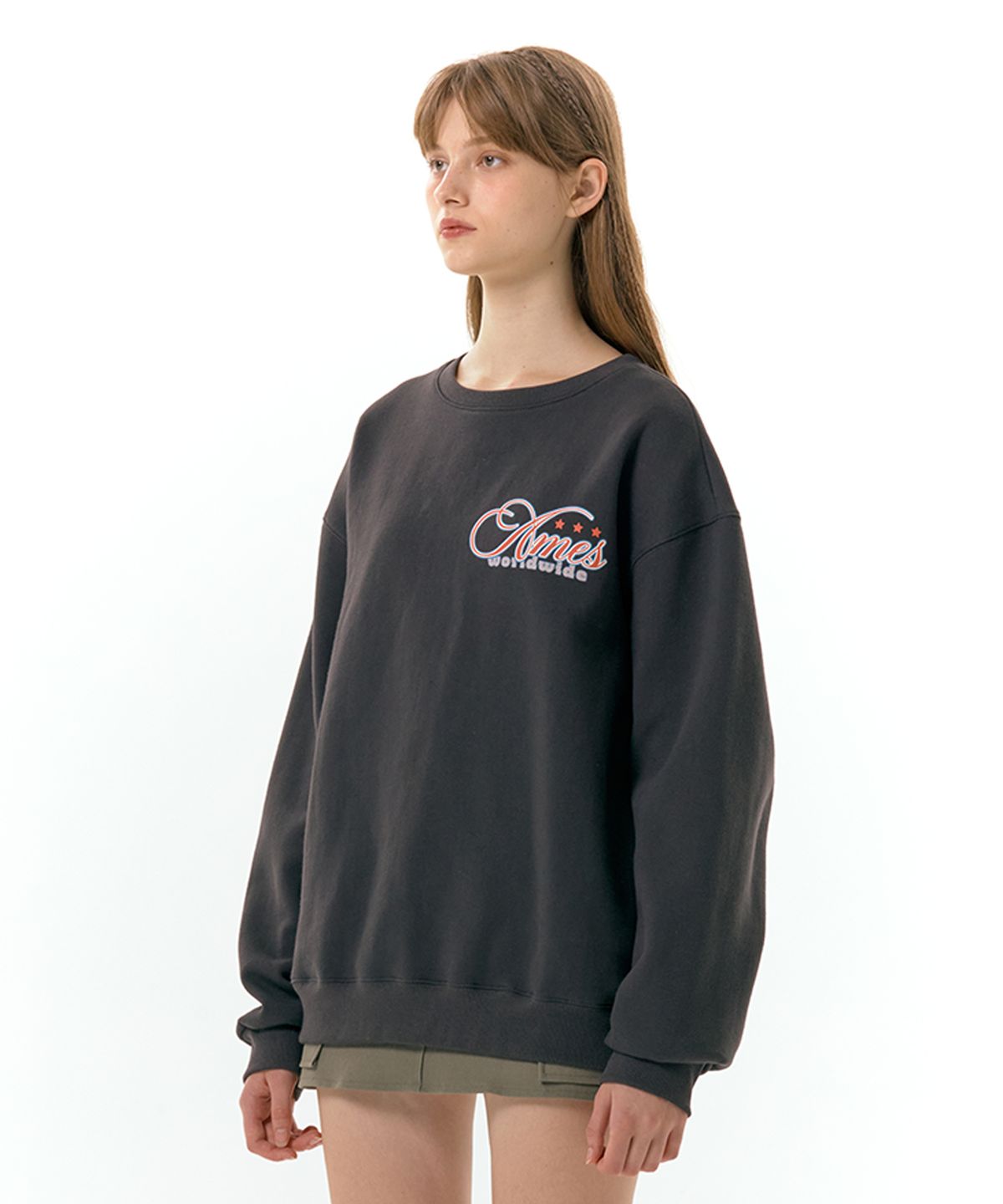 아메스 월드와이드(AMES-WORLDWIDE) NEW MESSAGE SWEATSHIRT CHARCOAL (AM2DFUM446A)