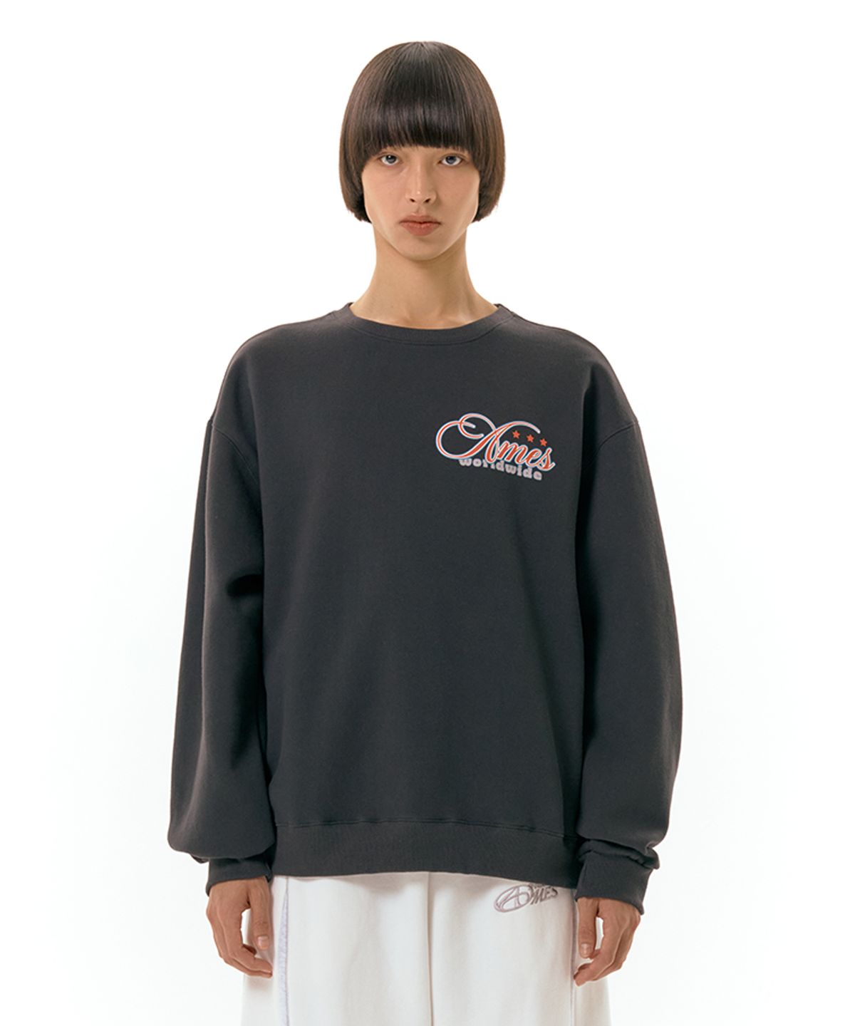아메스 월드와이드(AMES-WORLDWIDE) NEW MESSAGE SWEATSHIRT CHARCOAL (AM2DFUM446A)