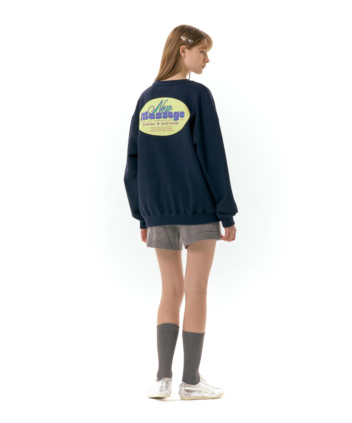 아메스 월드와이드(AMES-WORLDWIDE) NEW MESSAGE SWEATSHIRT NAVY (AM2DFUM446A)