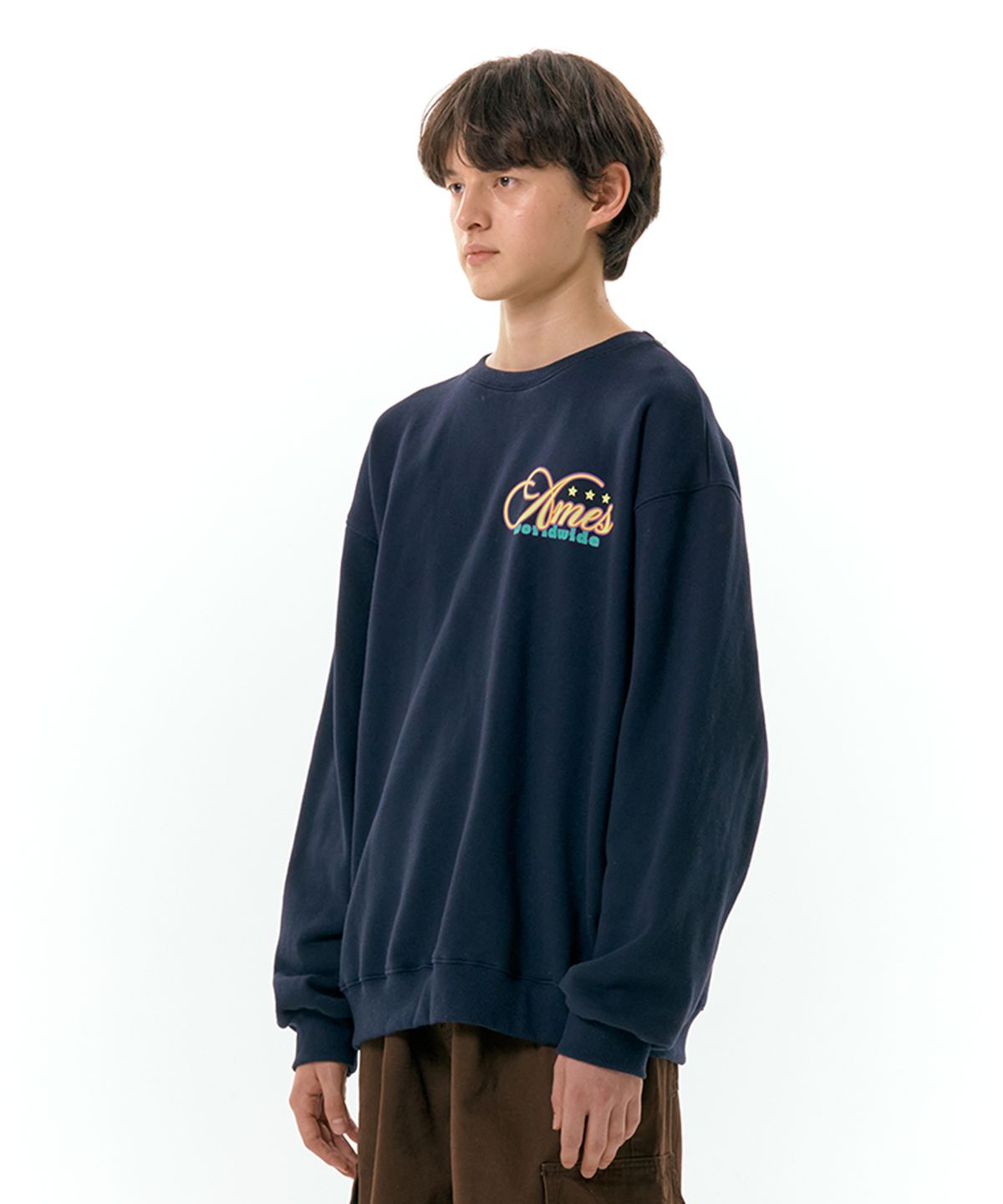 아메스 월드와이드(AMES-WORLDWIDE) NEW MESSAGE SWEATSHIRT NAVY (AM2DFUM446A)