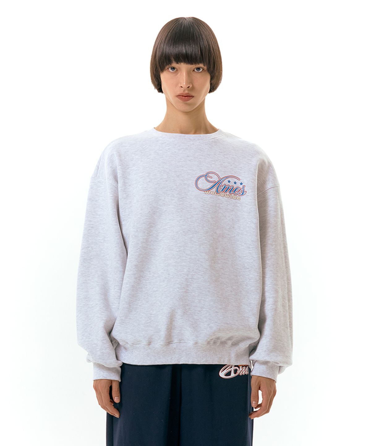 아메스 월드와이드(AMES-WORLDWIDE) NEW MESSAGE SWEATSHIRT GREY (AM2DFUM446A)