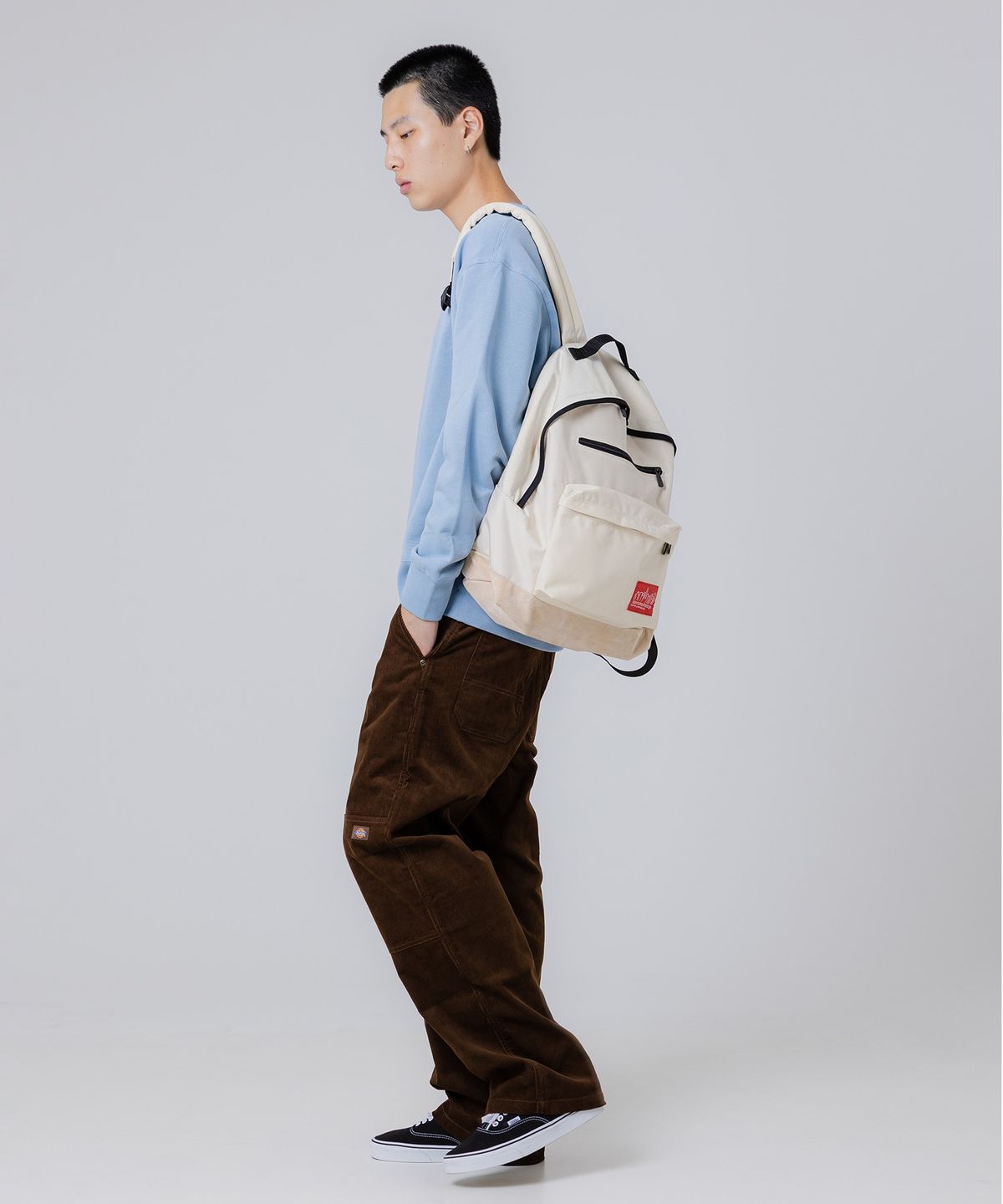 맨하탄 포티지(MANHATTAN PORTAGE) 1211 빅애플 백팩 L IVORY 스웨이드