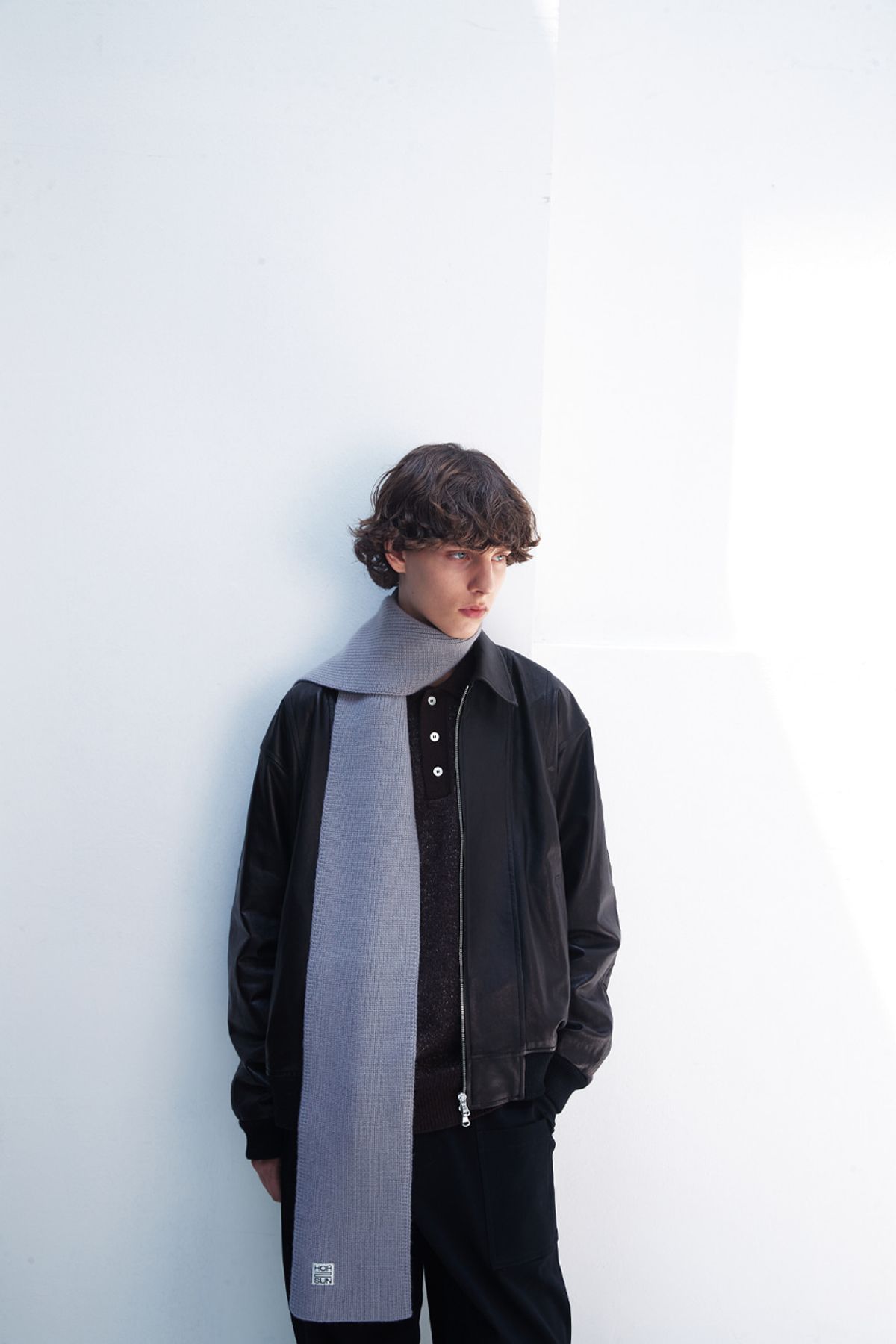 홀리선(HORLISUN) Skiff Superfine Wool Knit Rib Muffler Opal Gray - 사이즈 ...