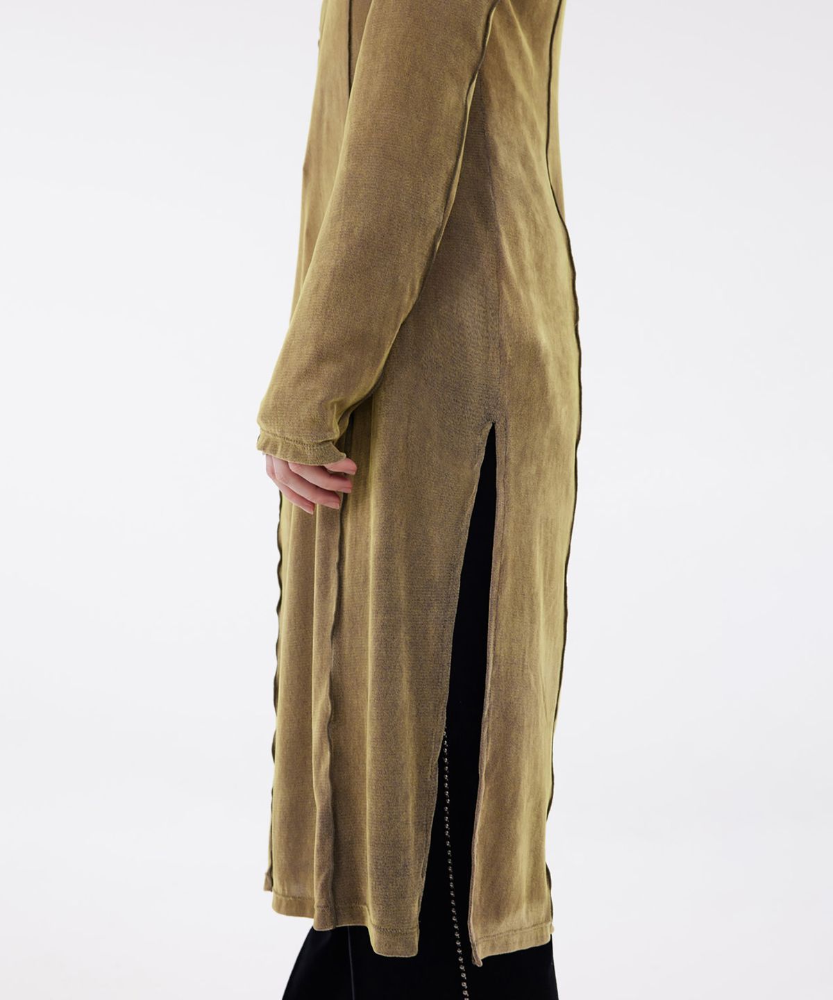 유스(YOUTH) Velvet Jersey Dress - Olive
