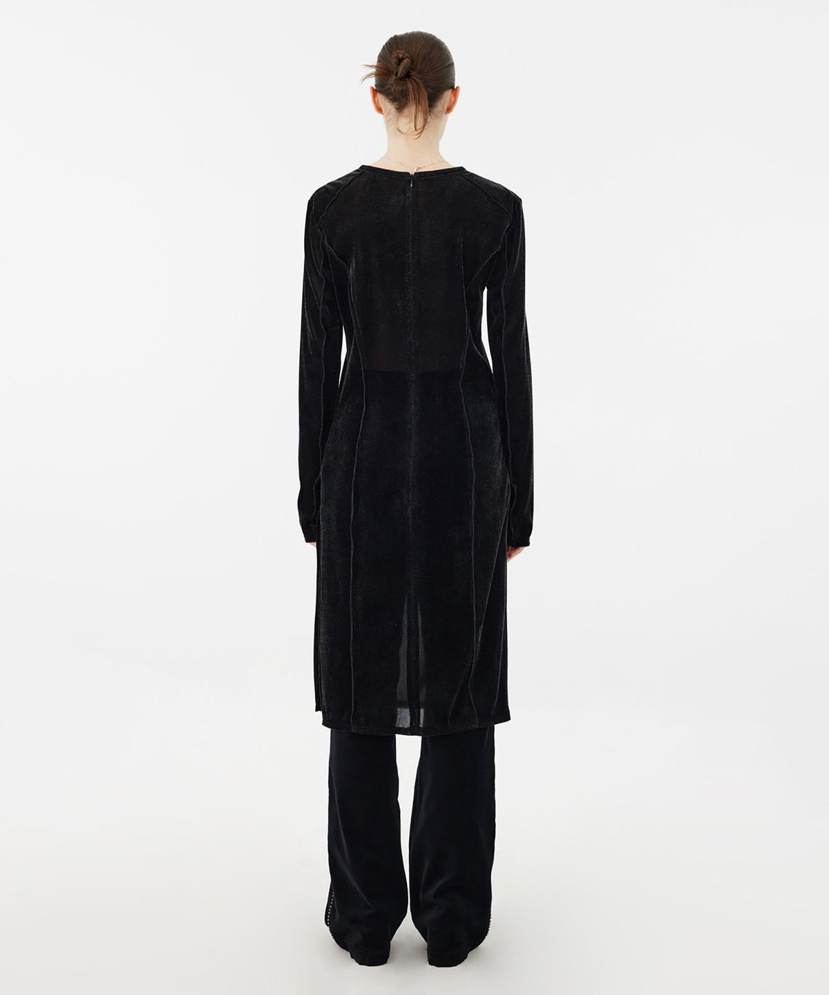 유스(YOUTH) Velvet Jersey Dress - Black Pearl
