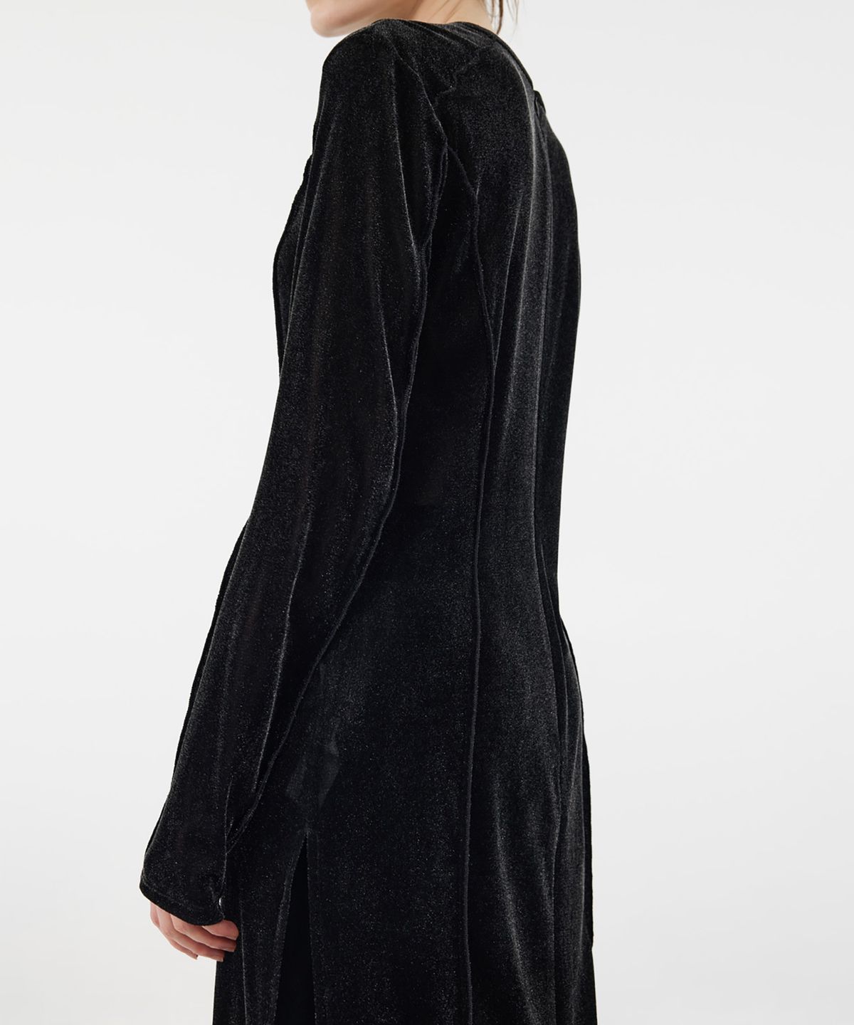 유스(YOUTH) Velvet Jersey Dress - Black Pearl