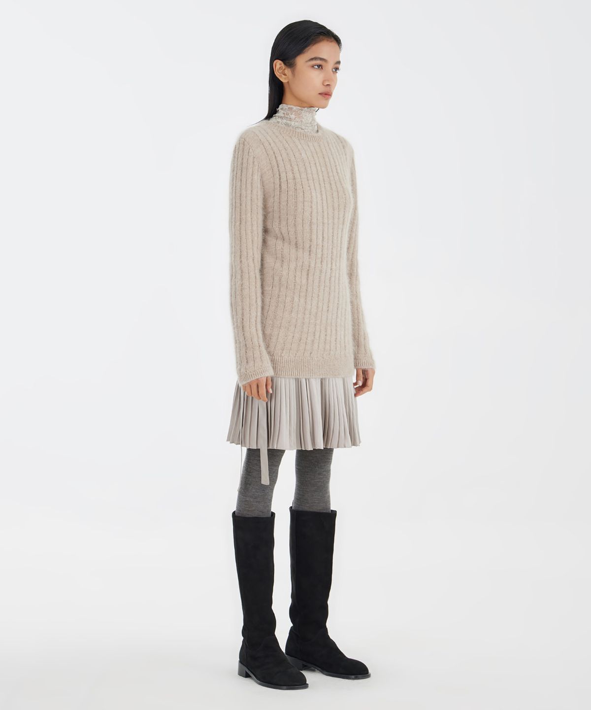 유스(YOUTH) Hairy Angora Knit  - Beige