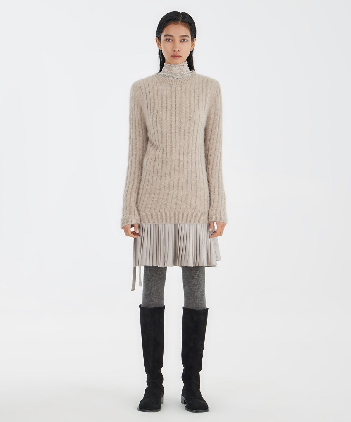 유스(YOUTH) Hairy Angora Knit  - Beige