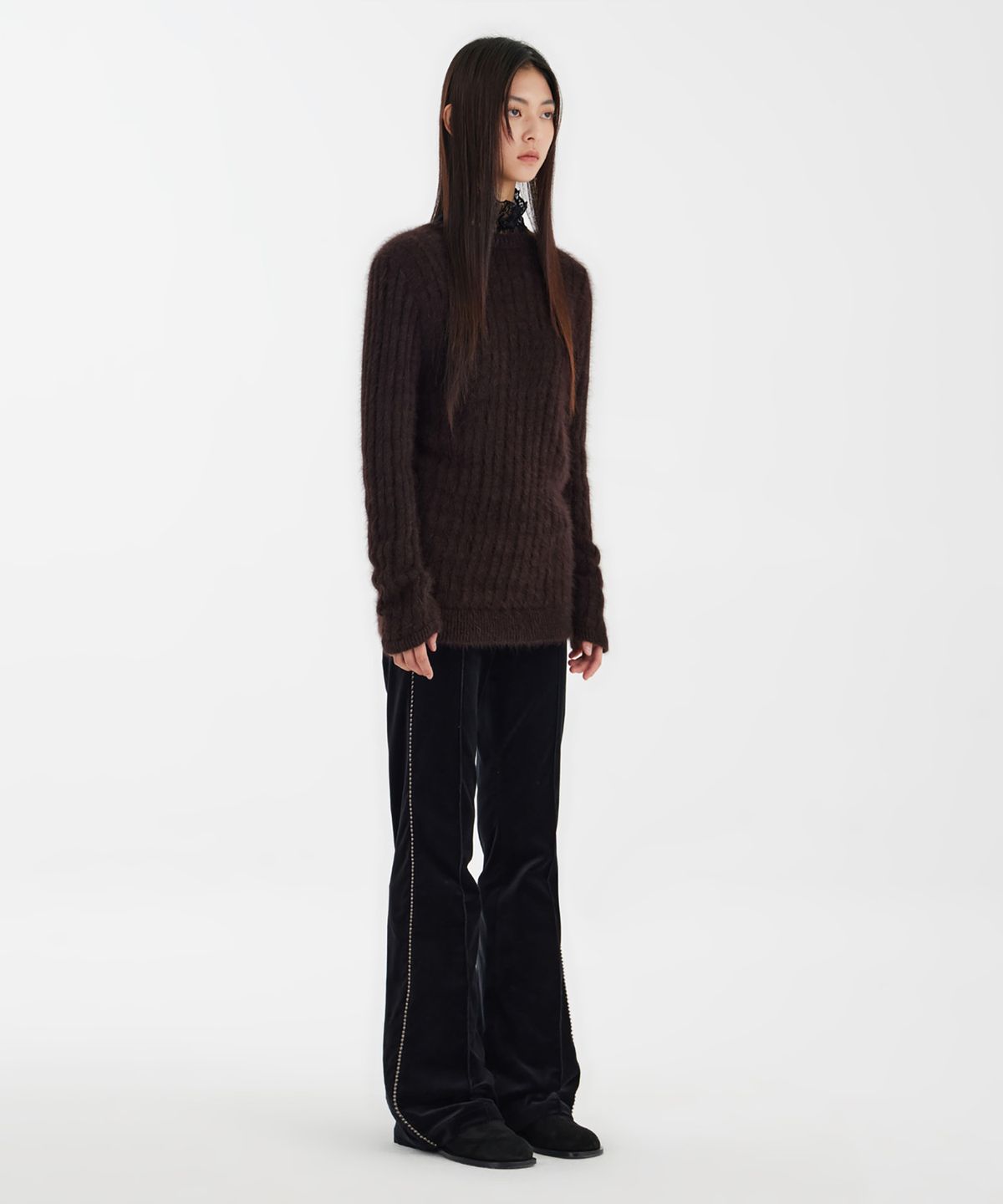 유스(YOUTH) Hairy Angora Knit  - Burgundy