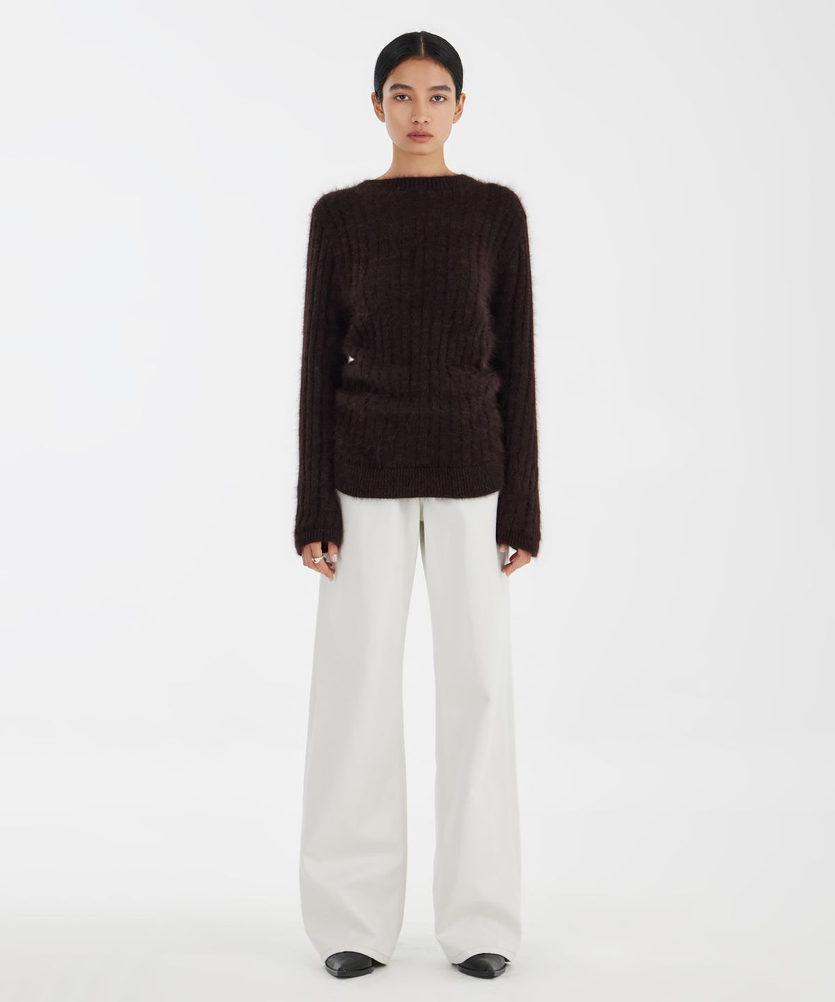 유스(YOUTH) Hairy Angora Knit  - Burgundy