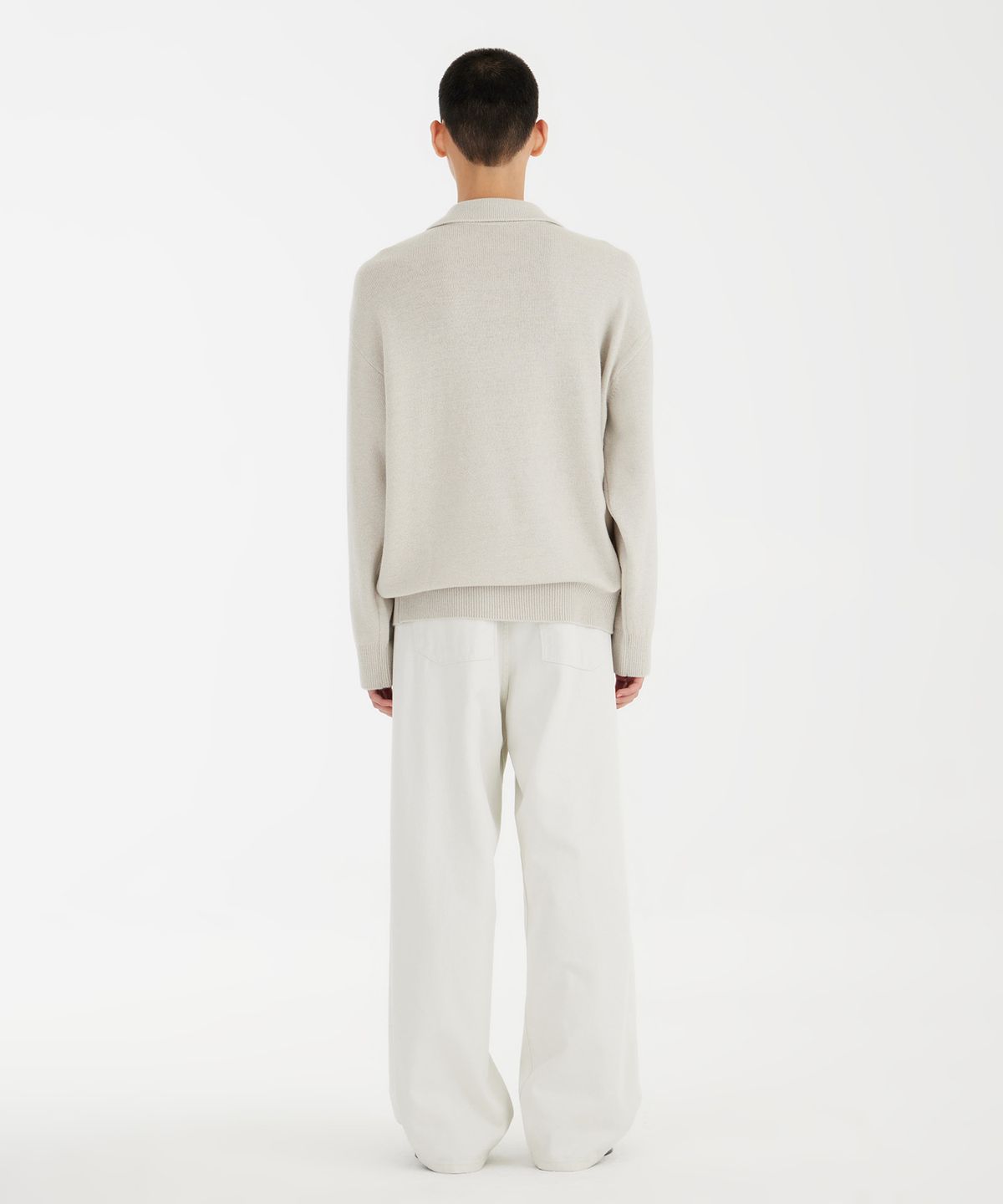 유스(YOUTH) Knit Collar T-shirt - Light Grey