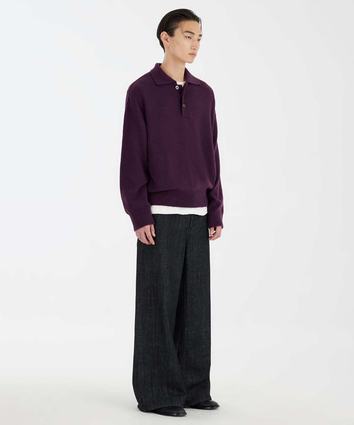 유스(YOUTH) Knit Collar T-shirt - Deep Purple