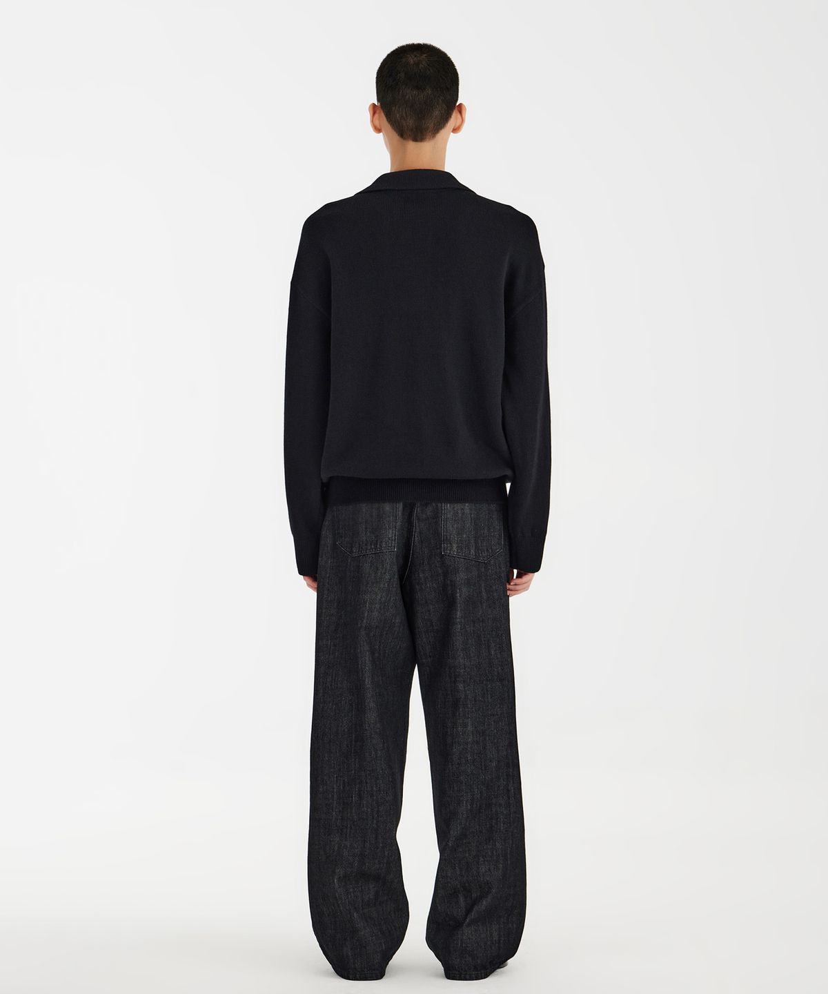 유스(YOUTH) Knit Collar T-shirt - Black