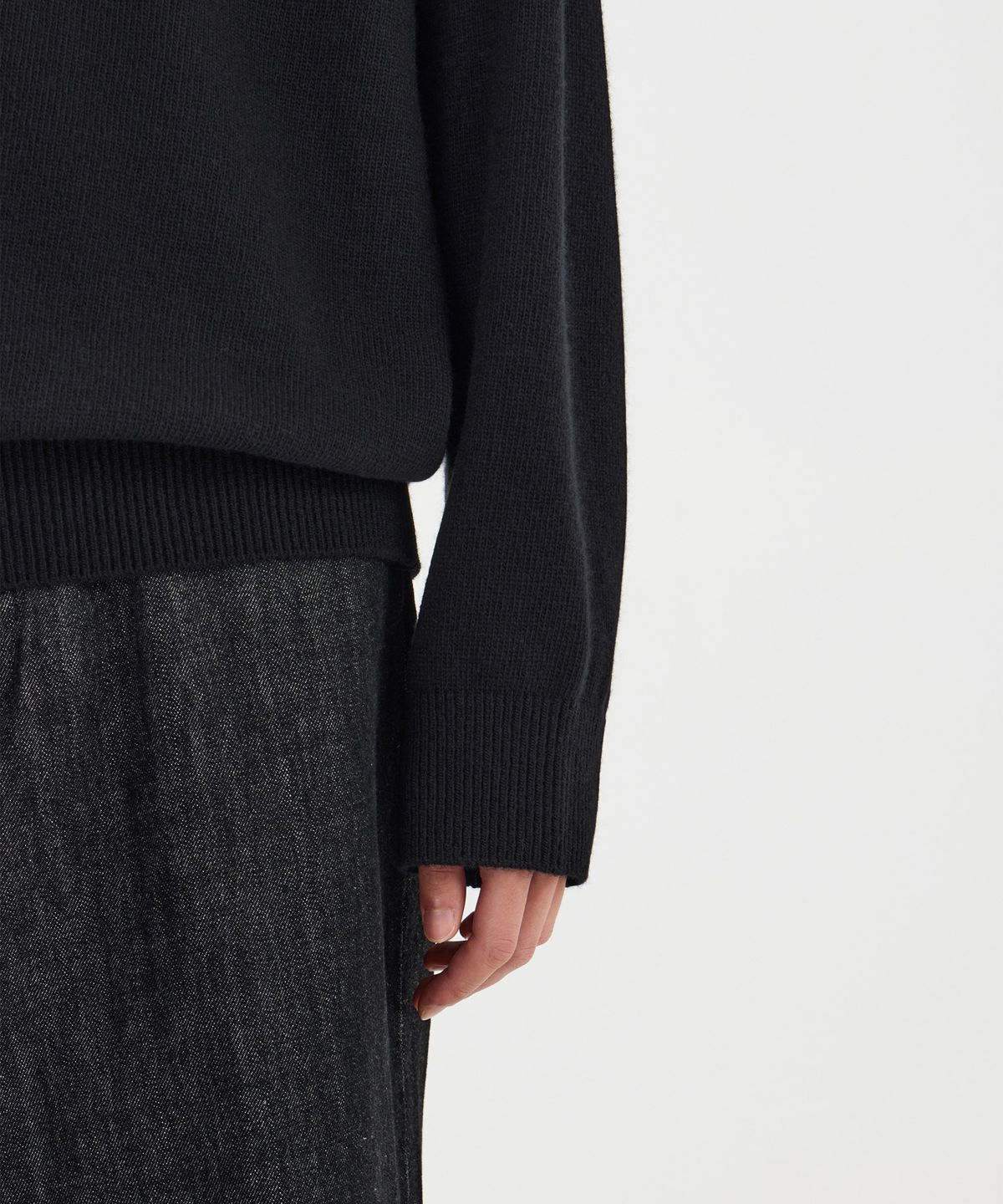유스(YOUTH) Knit Collar T-shirt - Black