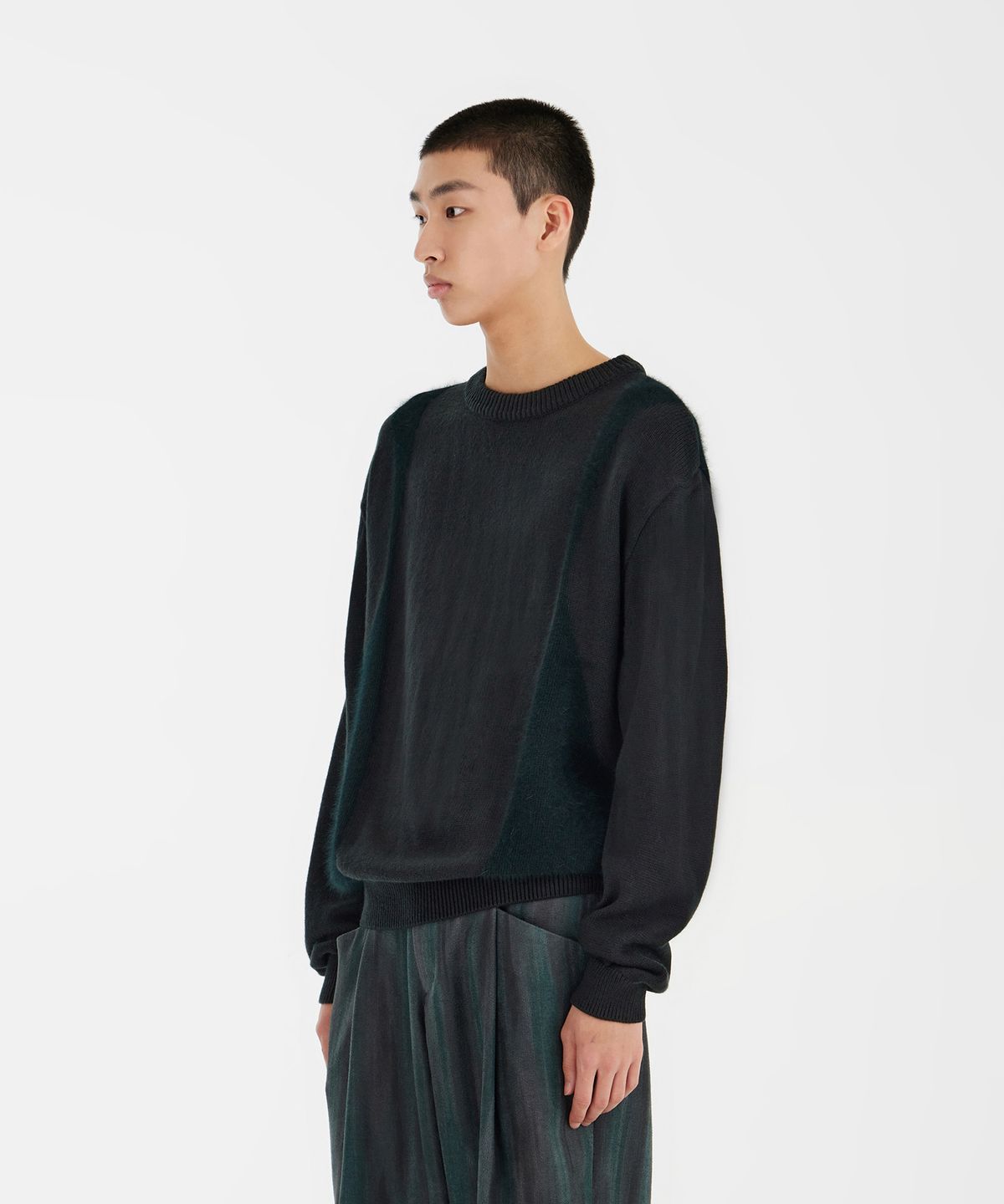 유스(YOUTH) Curved Angora Knit - Deep Green