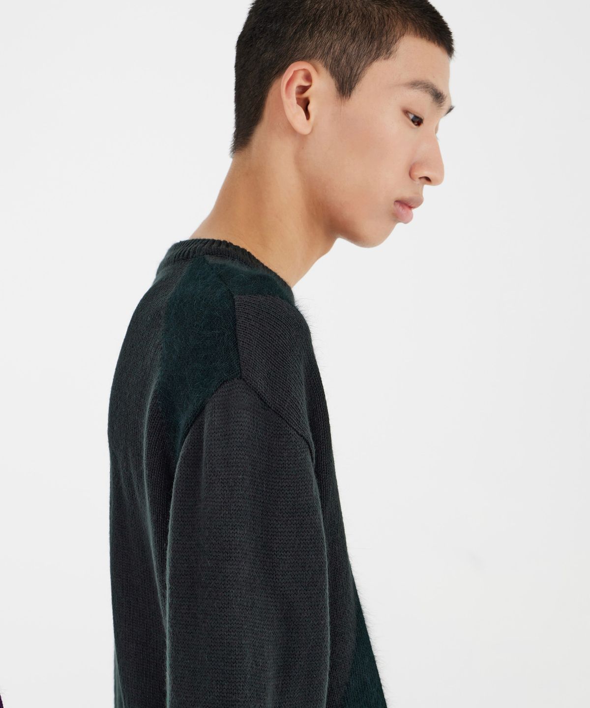 유스(YOUTH) Curved Angora Knit - Deep Green