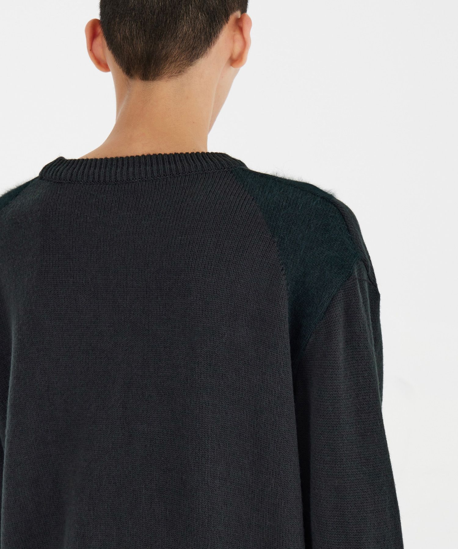MUSINSA | YOUTH Curved Angora Knit - Deep Green