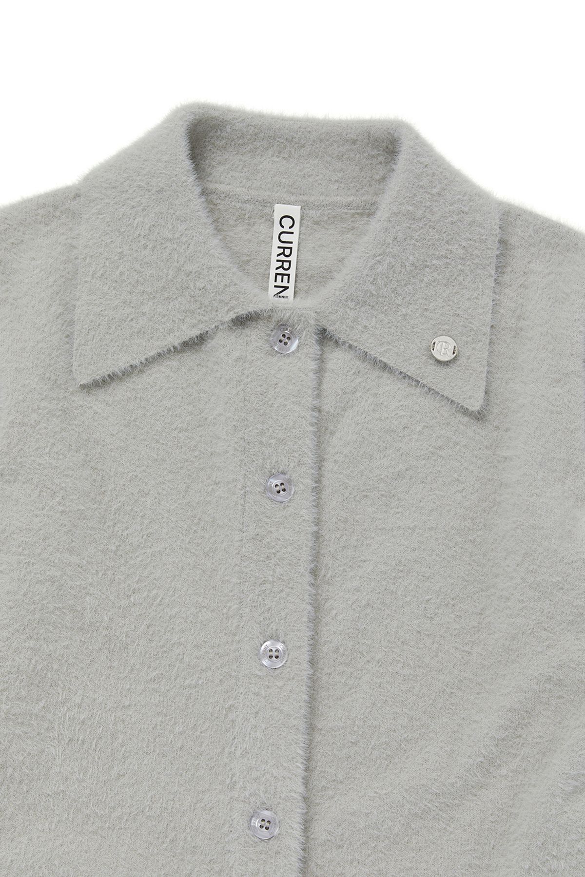 커렌트(CURRENT) HAIRY KNIT CARDIGAN [LIGHT GRAY]