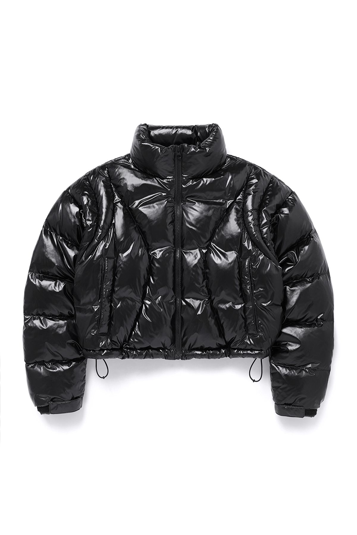 커렌트(CURRENT) VARSITY SHORT PUFFER JACKET [BLACK]