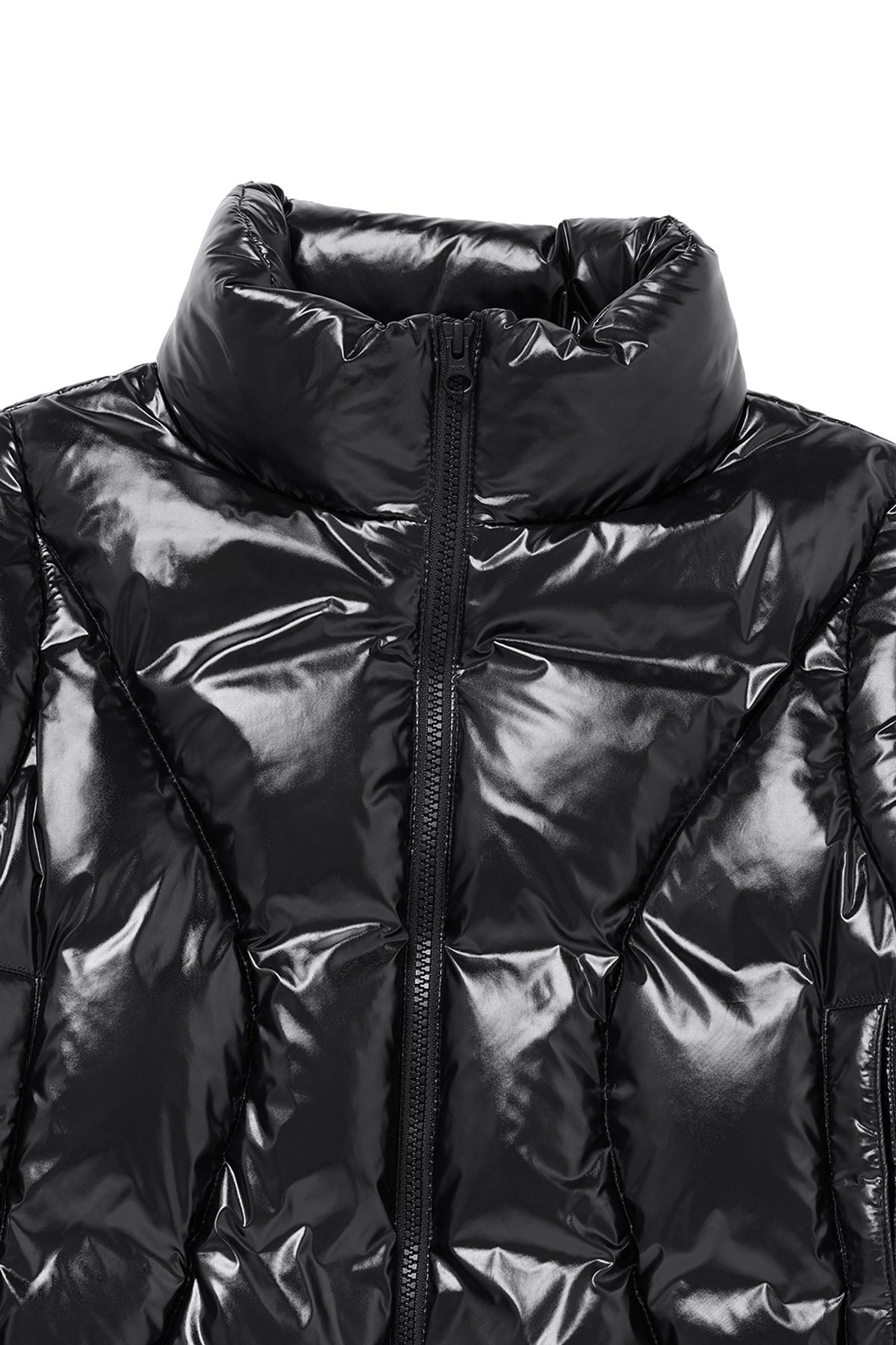 커렌트(CURRENT) VARSITY SHORT PUFFER JACKET [BLACK]