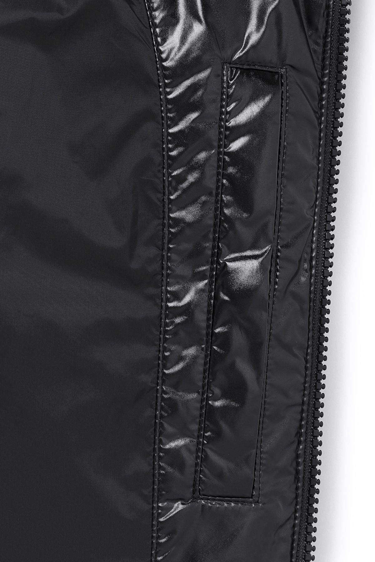 커렌트(CURRENT) VARSITY SHORT PUFFER JACKET [BLACK]