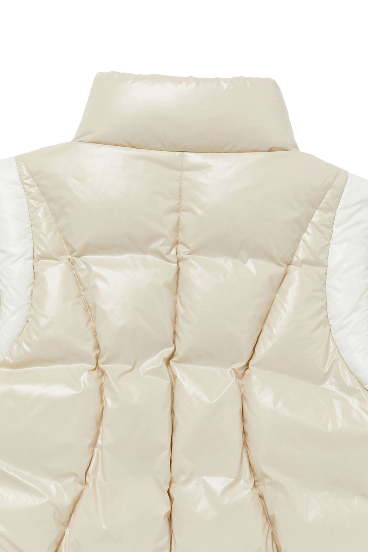 커렌트(CURRENT) VARSITY SHORT PUFFER JACKET [BEIGE]