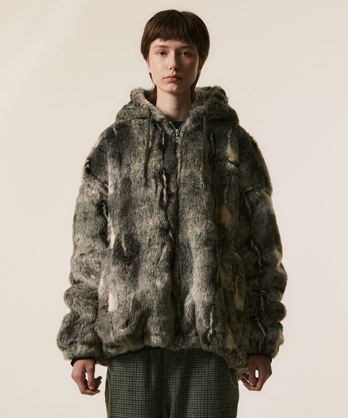 엘엠씨(LMC) TEAM FAUX FUR HOODED JACKET black