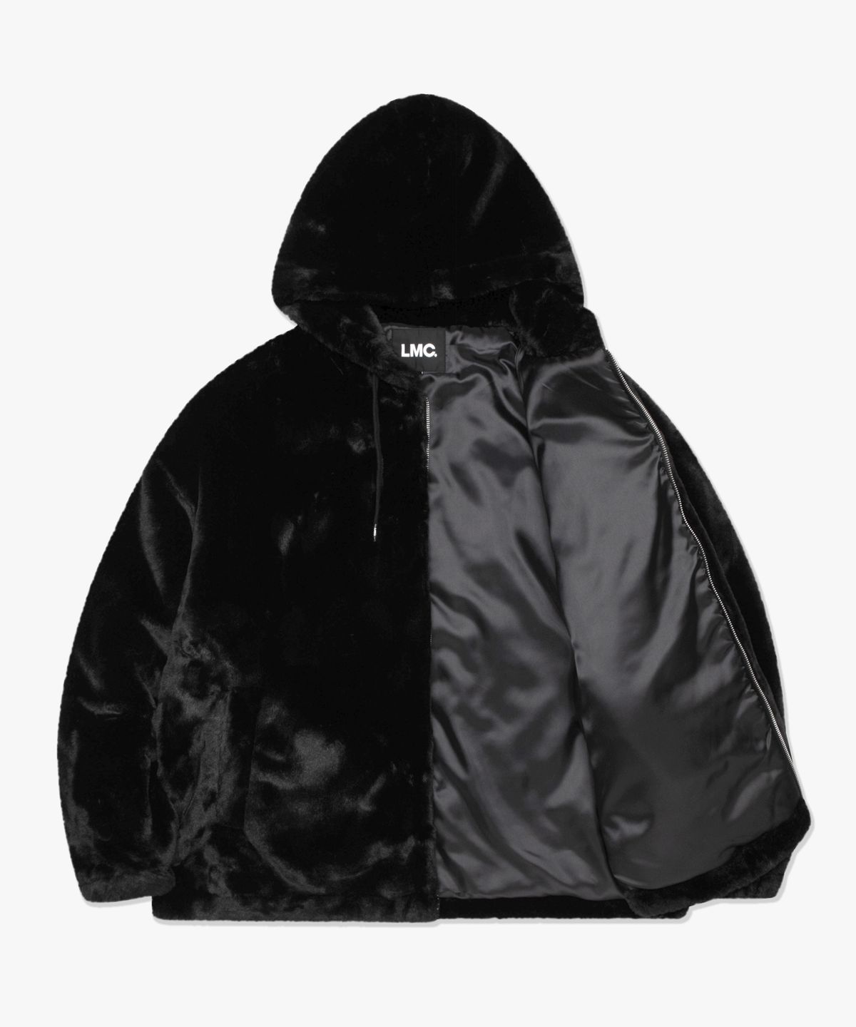 엘엠씨(LMC) TEAM FAUX FUR HOODED JACKET black