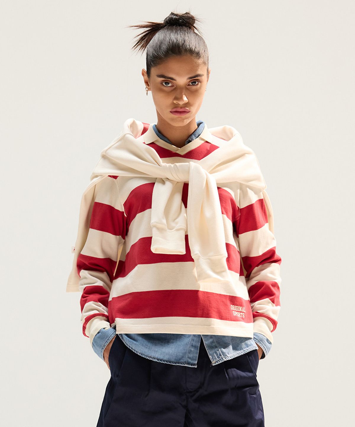 프로-스펙스(PRO-SPECS) [WOMEN] STRIPE RUGBY SHIRT REDE