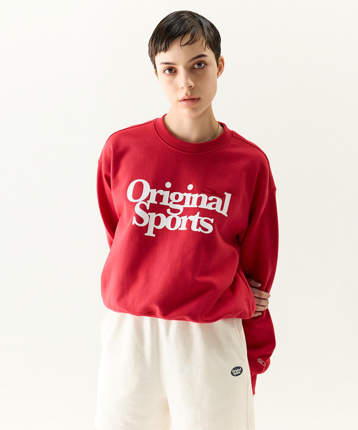 프로-스펙스(PRO-SPECS) [WOMEN] CLASSIC LOGO CREWNECK REDE