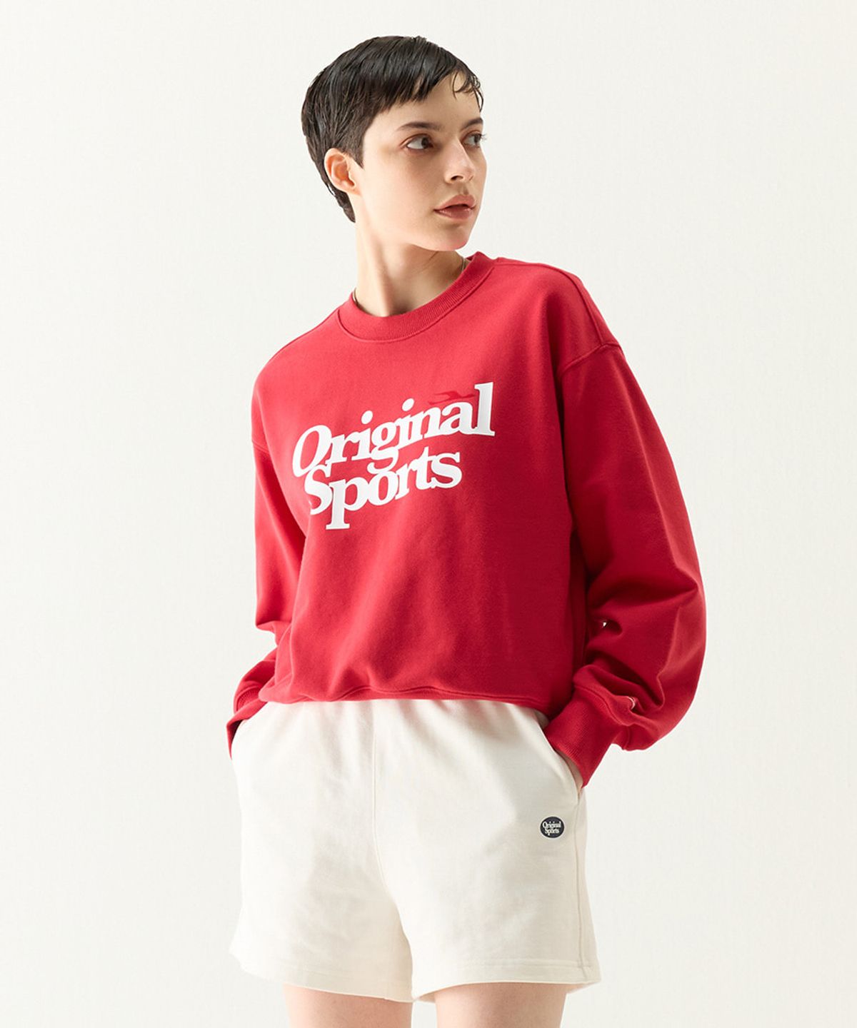 프로-스펙스(PRO-SPECS) [WOMEN] CLASSIC LOGO CREWNECK REDE