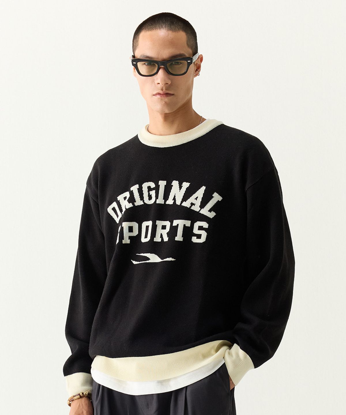 프로-스펙스(PRO-SPECS) LOGO CREWNECK KNIT BLAK