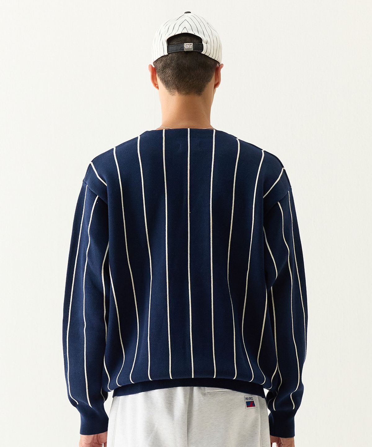 프로-스펙스(PRO-SPECS) STRIPE KNIT CARDIGAN NAVY