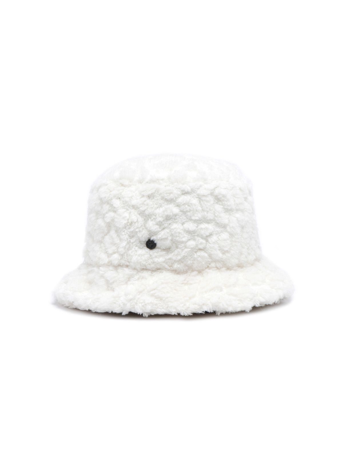 포에지담(POESIEDAME) PEBBLE FUR BUCKET HAT IN WHITE