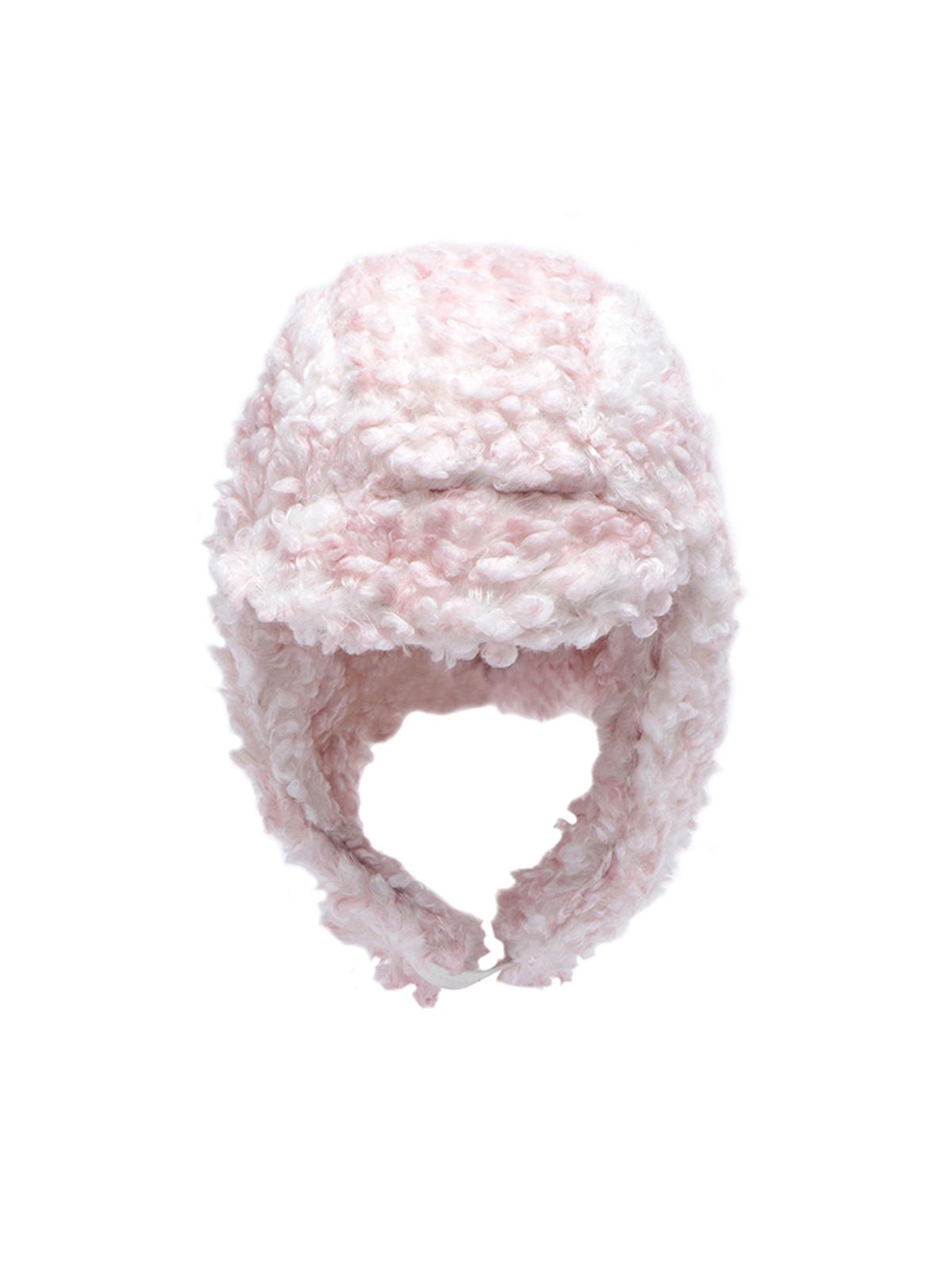포에지담(POESIEDAME) CURLY EARFLAP HAT IN CLOUD PINK