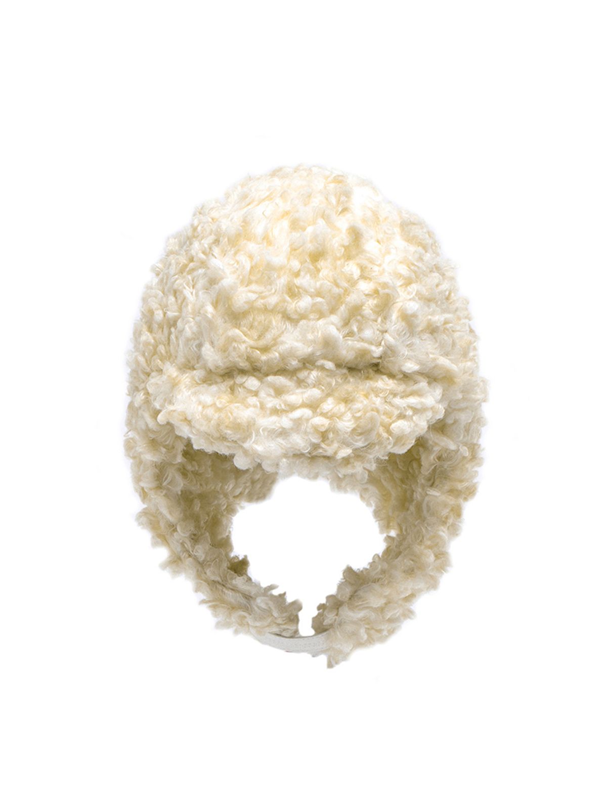 포에지담(POESIEDAME) CURLY EARFLAP HAT IN BEIGE