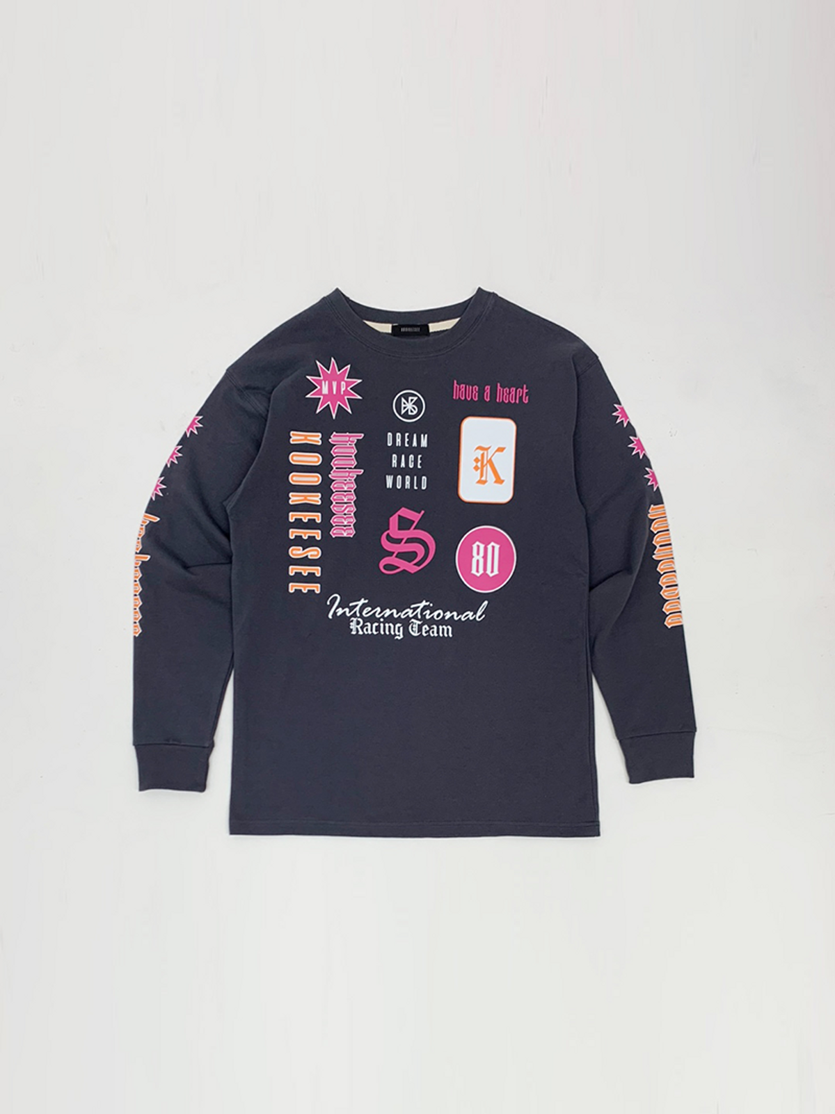 쿠키시(KOOKEESEE) 쿠키시 레이싱 티셔츠 (먹색)