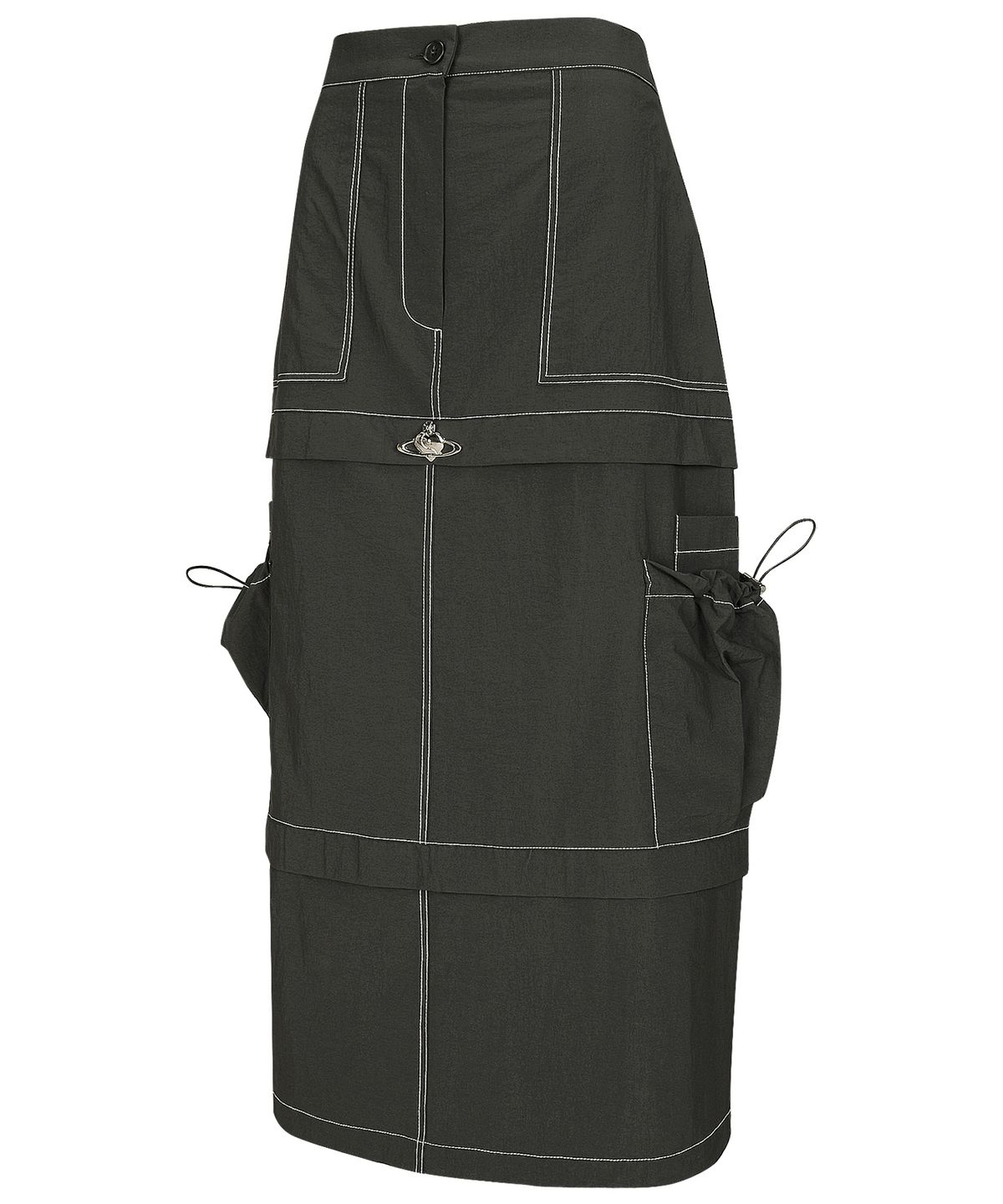 플라즈마스페어(PLASMA SPHERE) LAYER SKIRT IN DARK GREY(카고 롱 스커트)