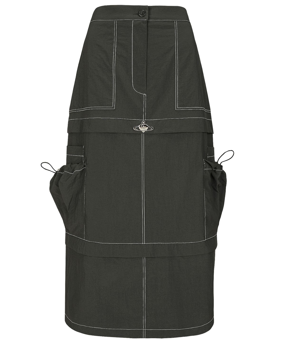 플라즈마스페어(PLASMA SPHERE) LAYER SKIRT IN DARK GREY(카고 롱 스커트)
