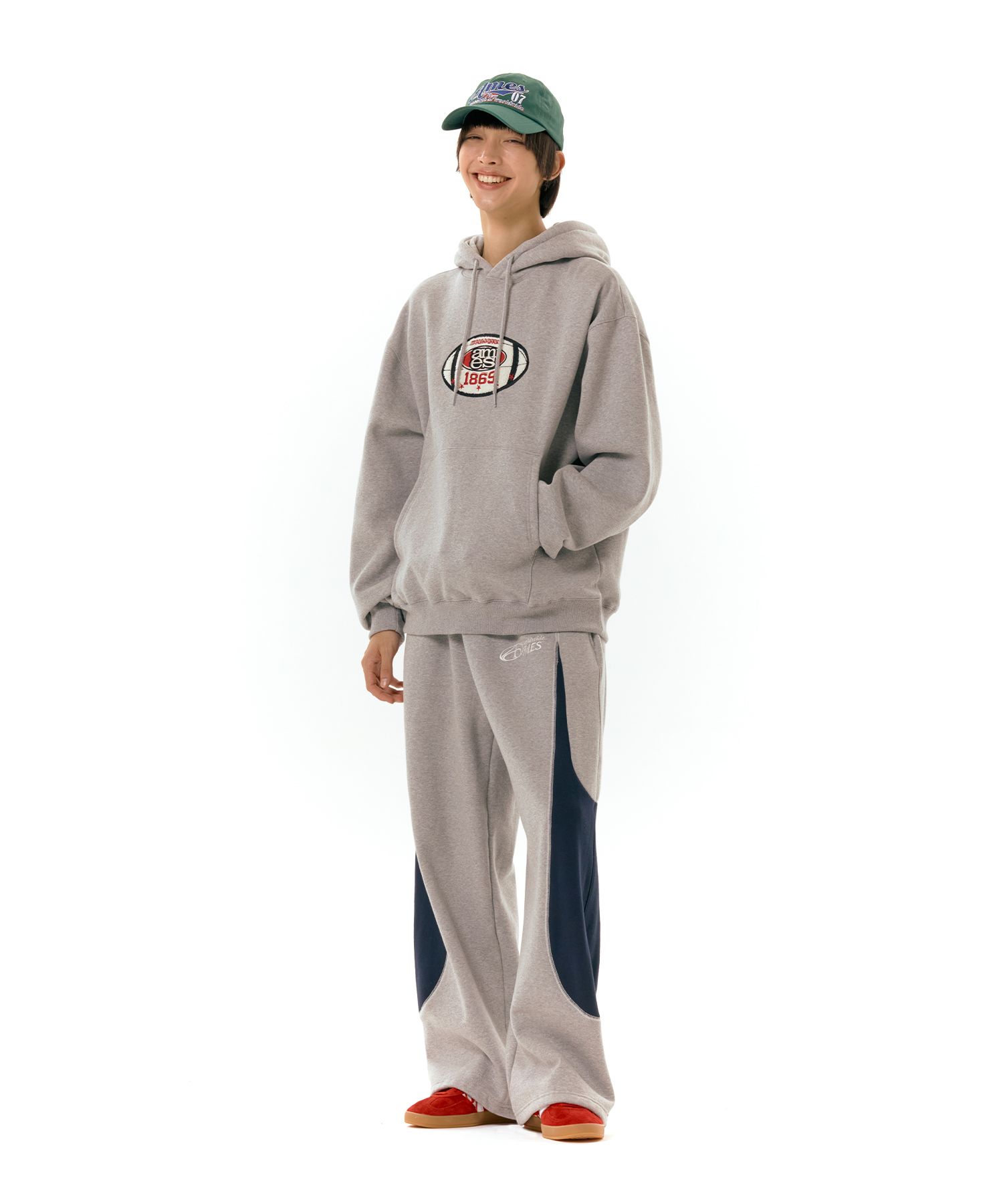 ★AMES-WORLDWIDE★SYMBOL LOGO SWEATPANTS GREY★正規品/送料込 MUSINSA | AMES-WORLDWIDE SYMBOL LOGO COLOR BLOCK SWEATPANTS GRAY