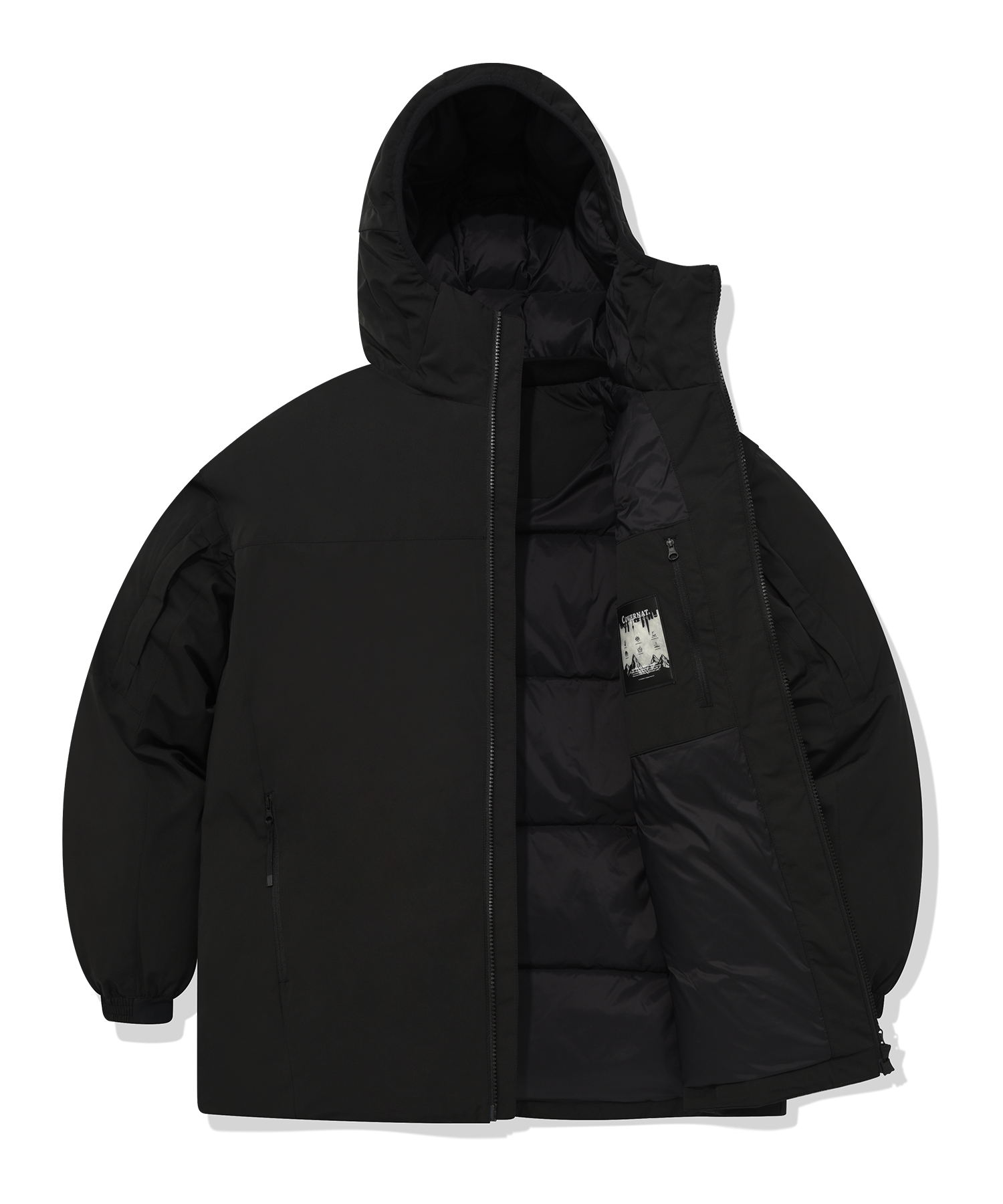 [COVERNAT]★韓国人気★RDS COVERLIGHT PACKABLE HOODE DOWN Covernat Unisex RDS Coverlight Collarless Down Black
