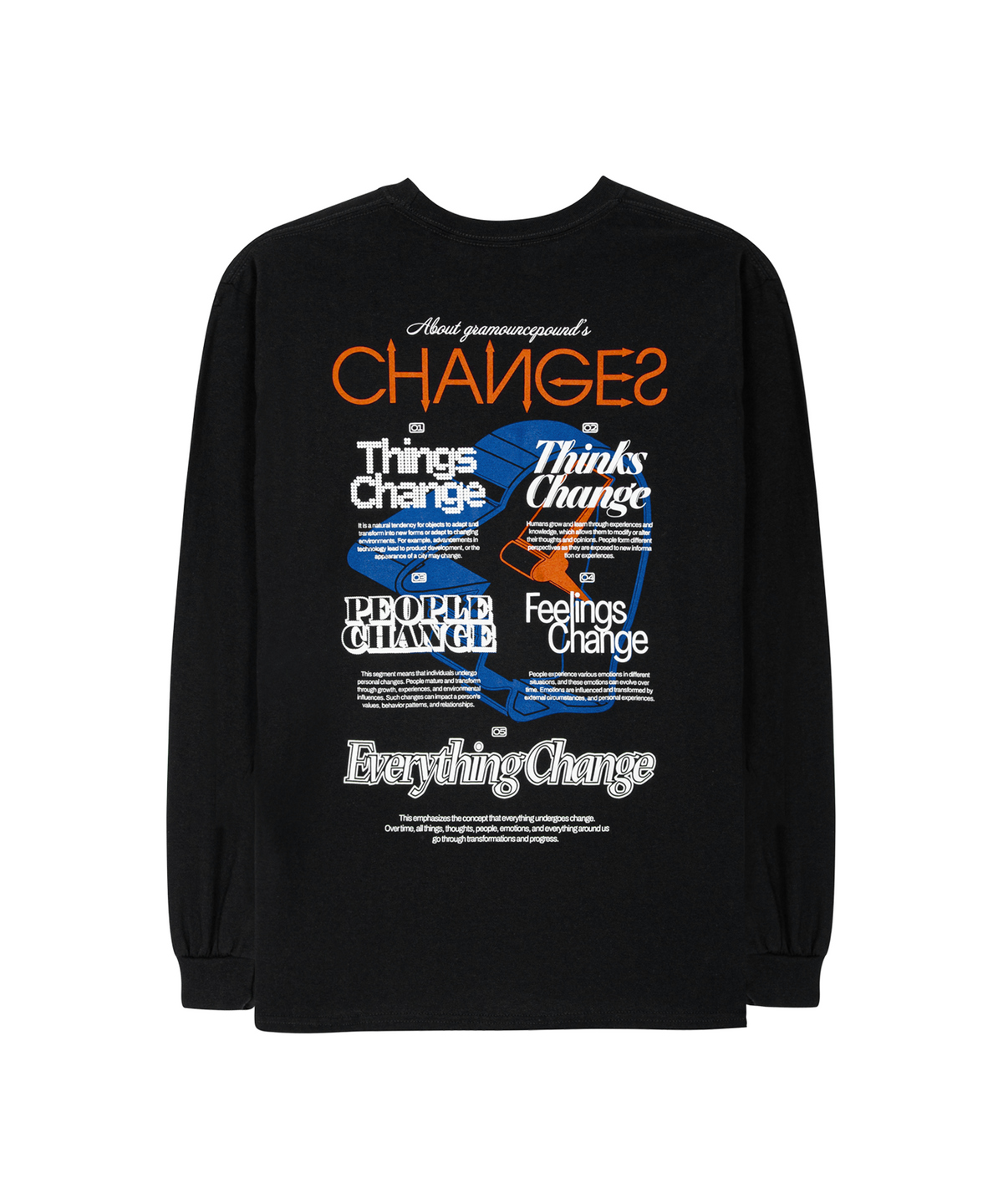 그램 아운스 파운드(GRAM OUNCE POUND) Everything Change L/S Tee_Black