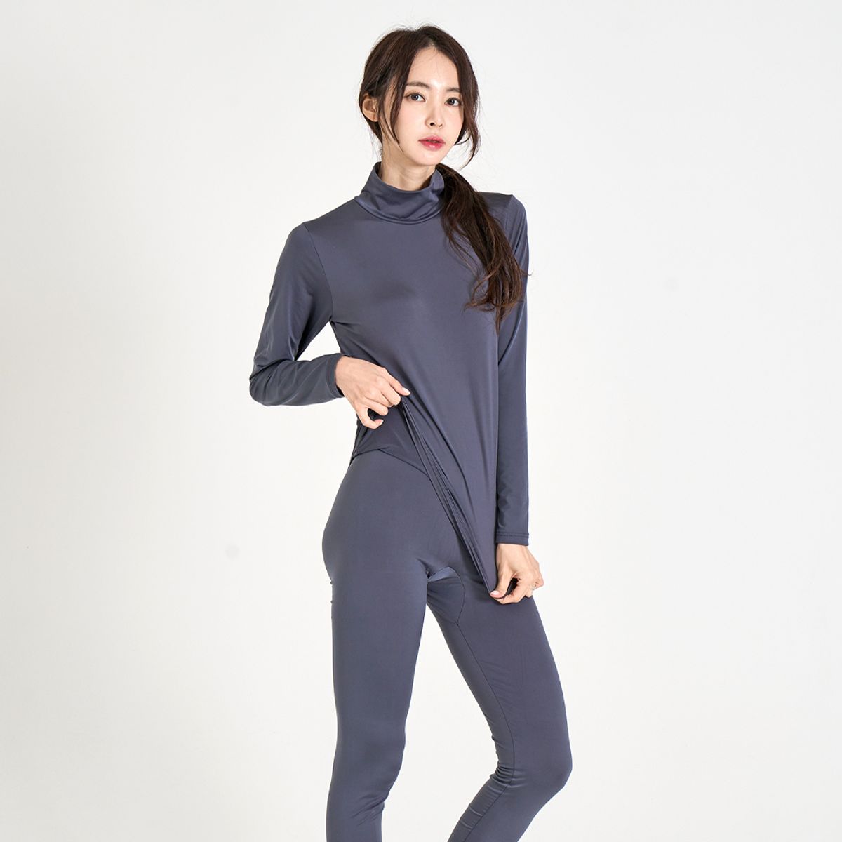 에이원(AONE) [SET] 여성 발열 기모 목폴라 상의 하의 내의 99007