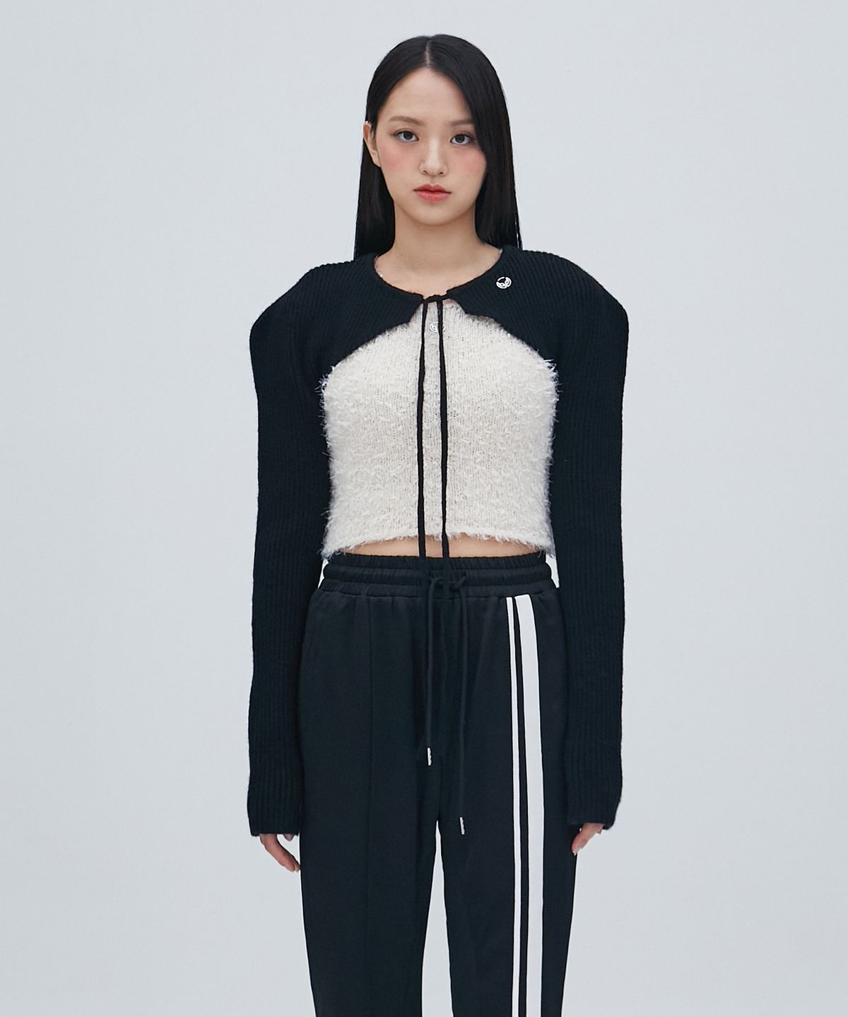 라라폭스(LALAFOX) SOLID KNIT BOLERO BLACK BP3KG002