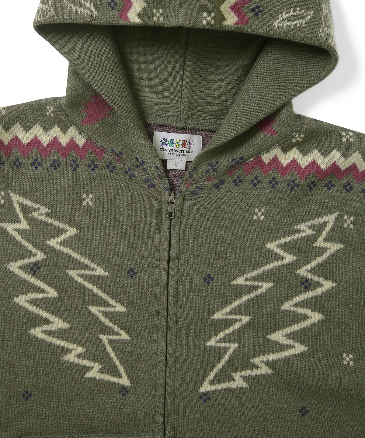 디스이즈네버댓(THISISNEVERTHAT) GD Iconography Knit Zip Hoodie Mud